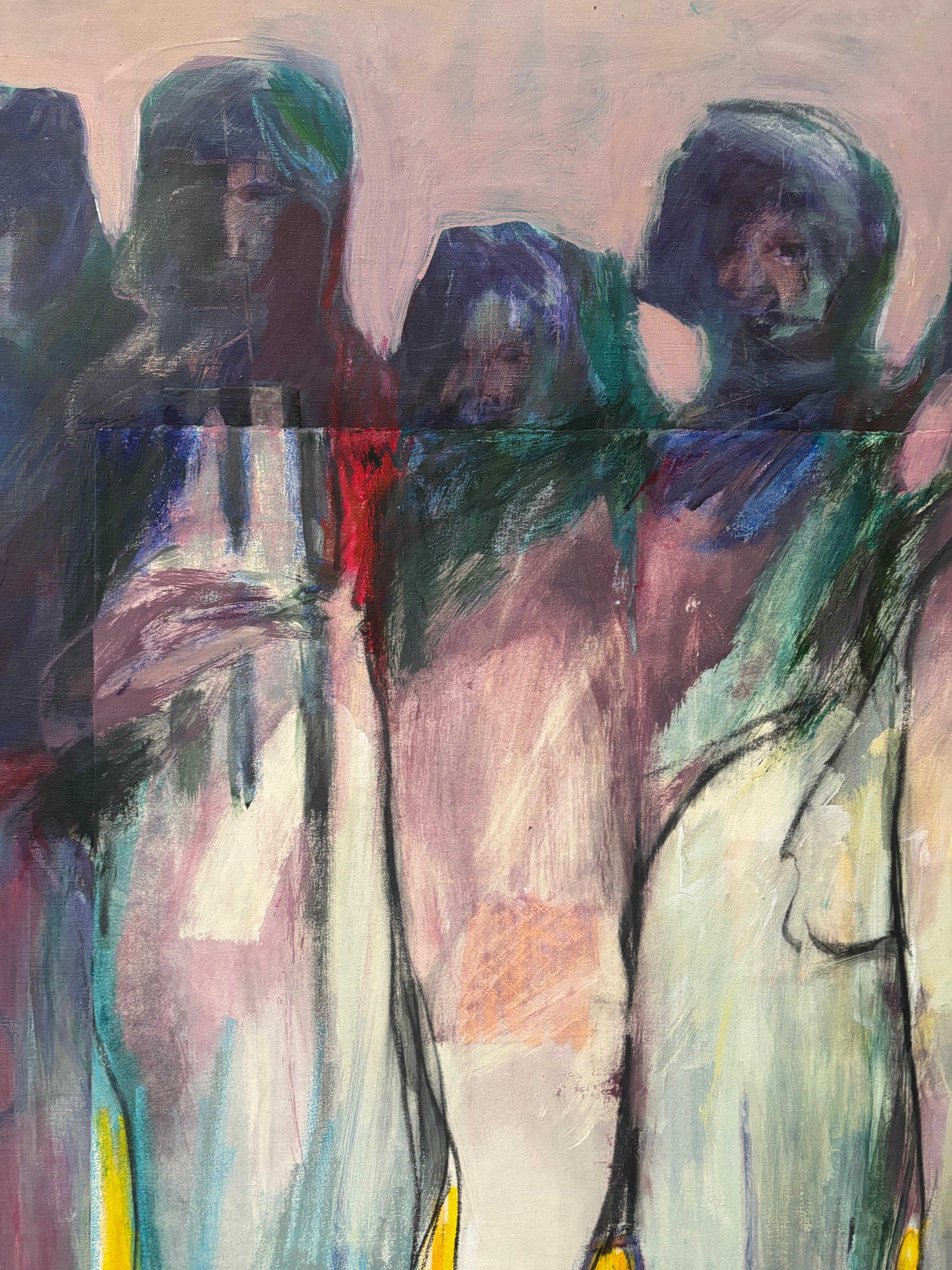 Figuren II: Frauen Foldes - zeitlose Frauenfamilie auf Leinwand, großes Acrylformat. im Angebot 3