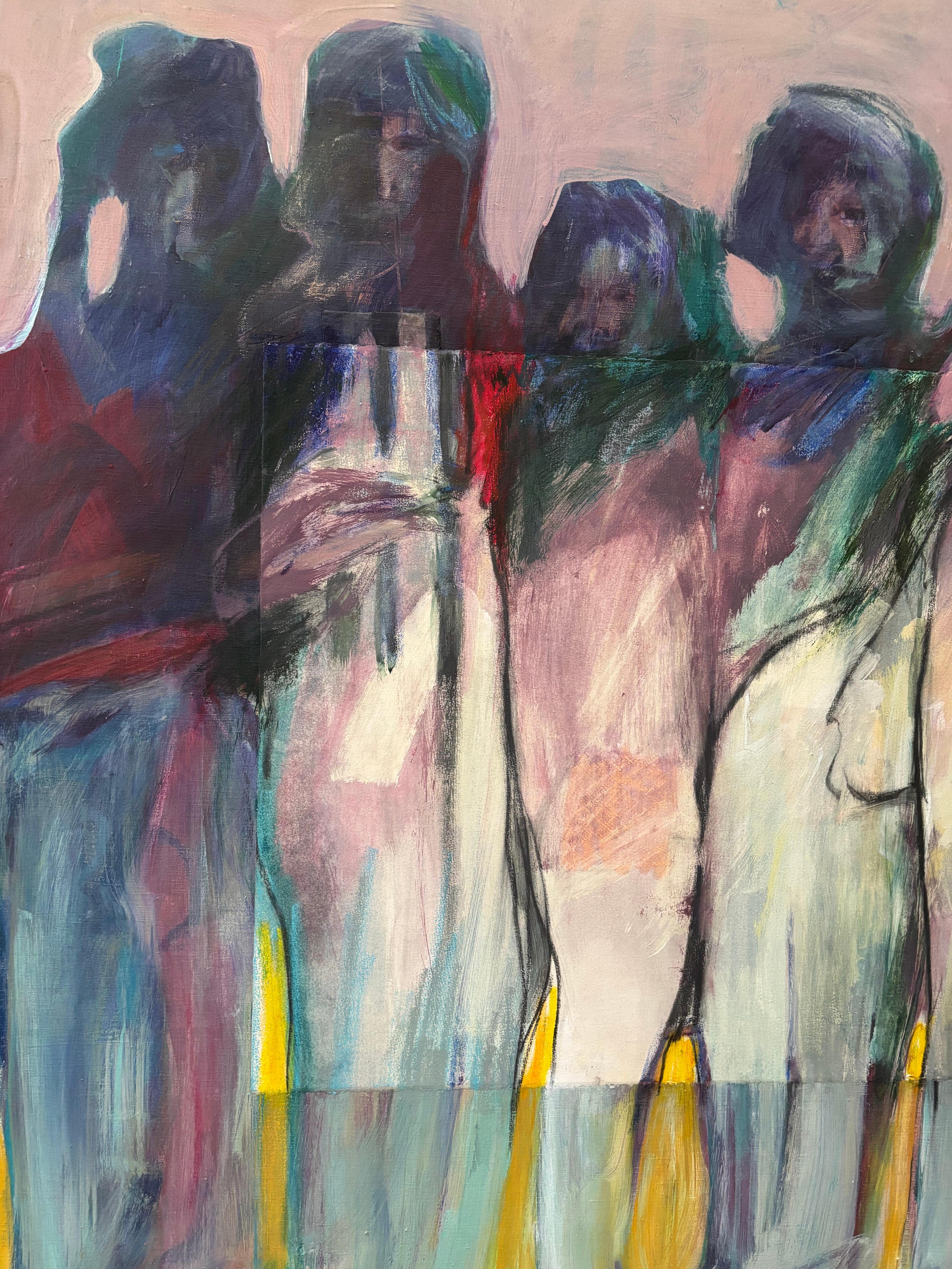 Figuren II: Frauen Foldes - zeitlose Frauenfamilie auf Leinwand, großes Acrylformat. im Angebot 4