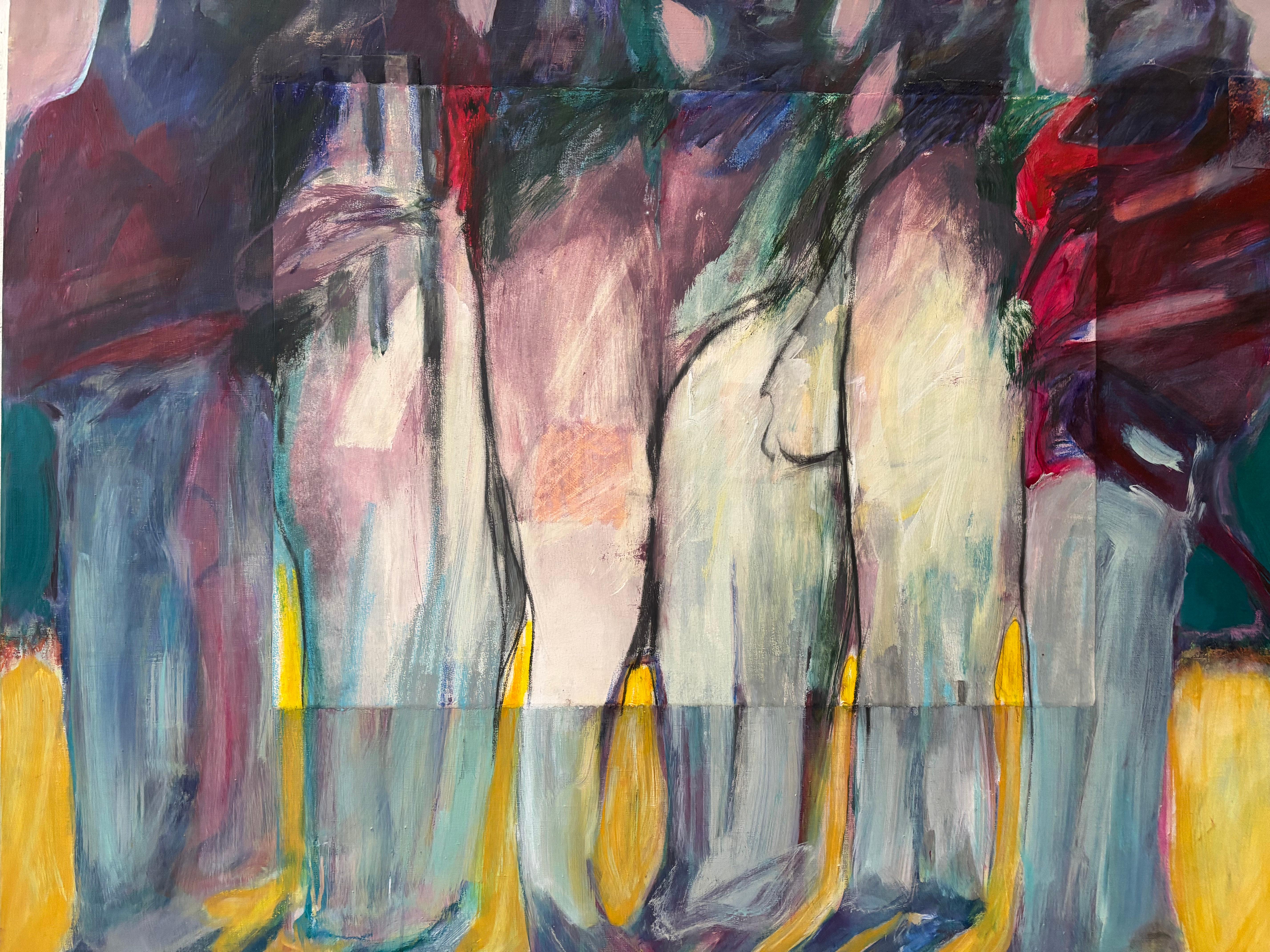 Figuren II: Frauen Foldes - zeitlose Frauenfamilie auf Leinwand, großes Acrylformat. im Angebot 5