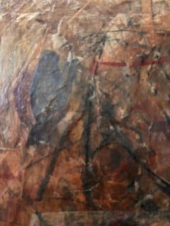 Garment Reflection Series-Panel #1 Social: Sozial: Kaltwachs, bedrucktes Seidenpapier