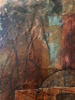 Serie del reflejo de la prenda-Panel nº 2 Autenticidad: cera fría, tejido impreso, óleo