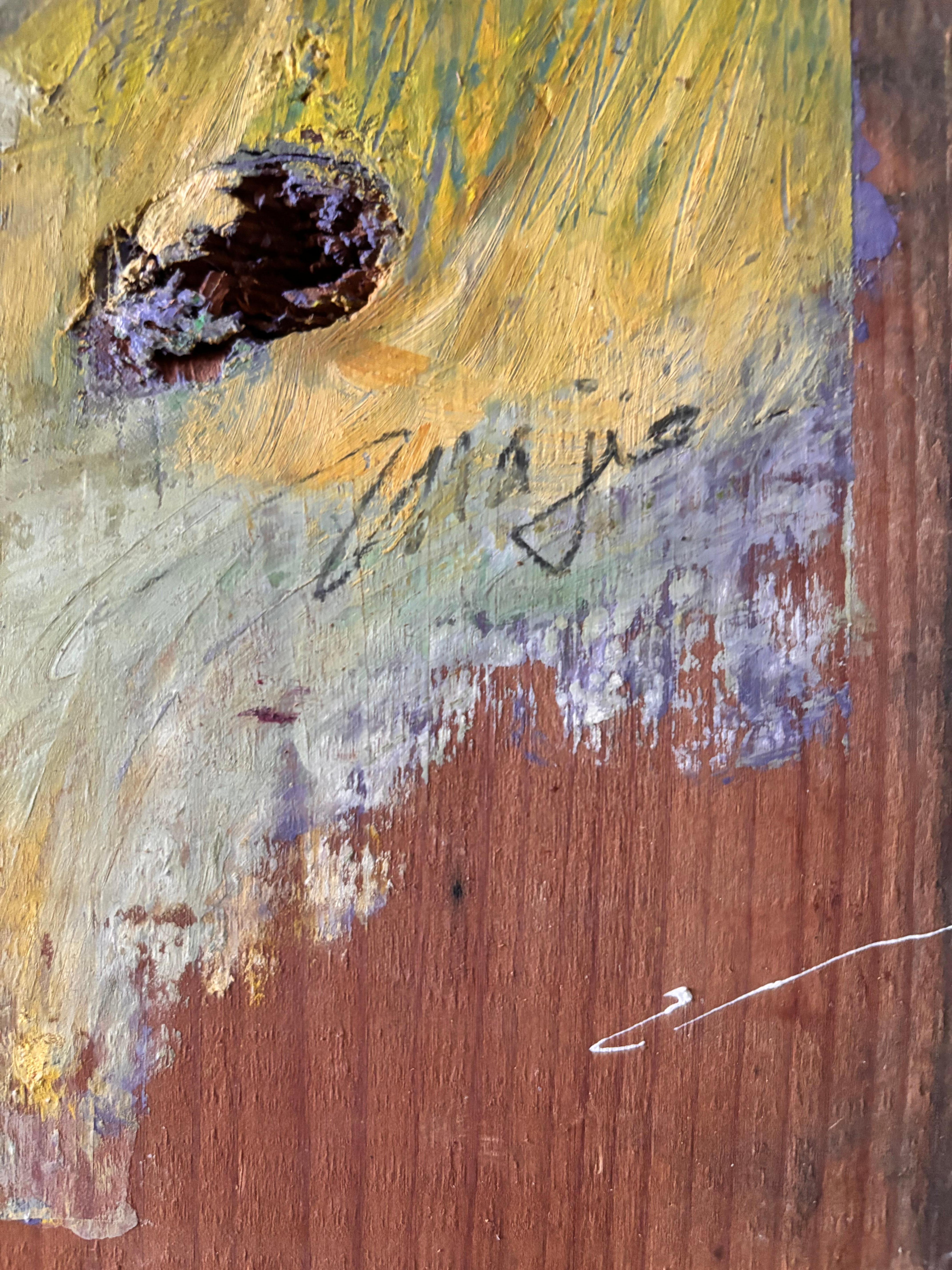 Japanese Scare Crow acrylic paint on wood For Sale 2