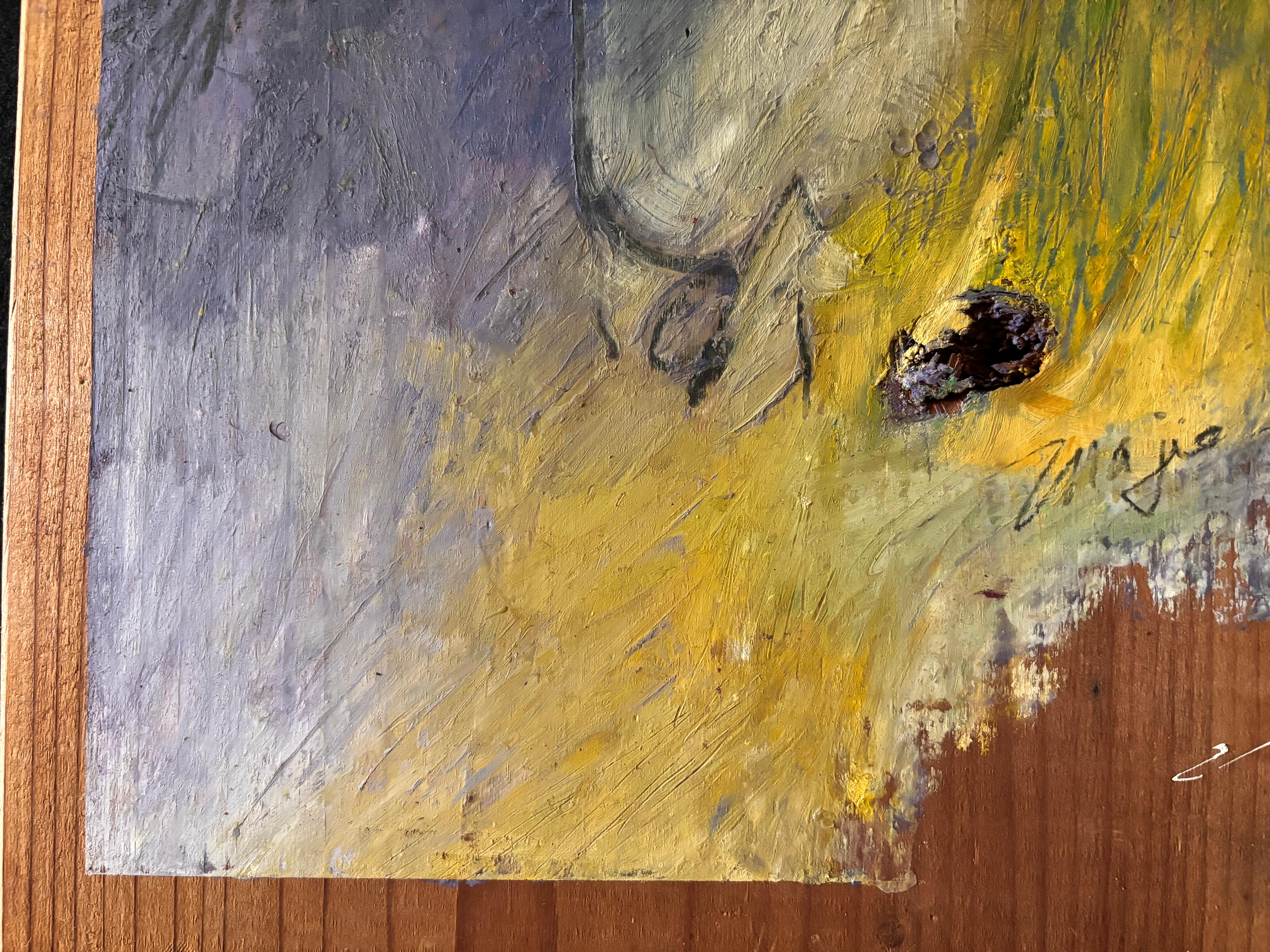 Japanese Scare Crow acrylic paint on wood For Sale 3