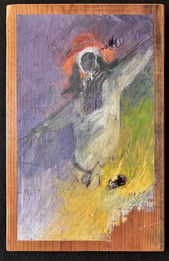 Japanese Scare Crow pittura acrilica su legno
