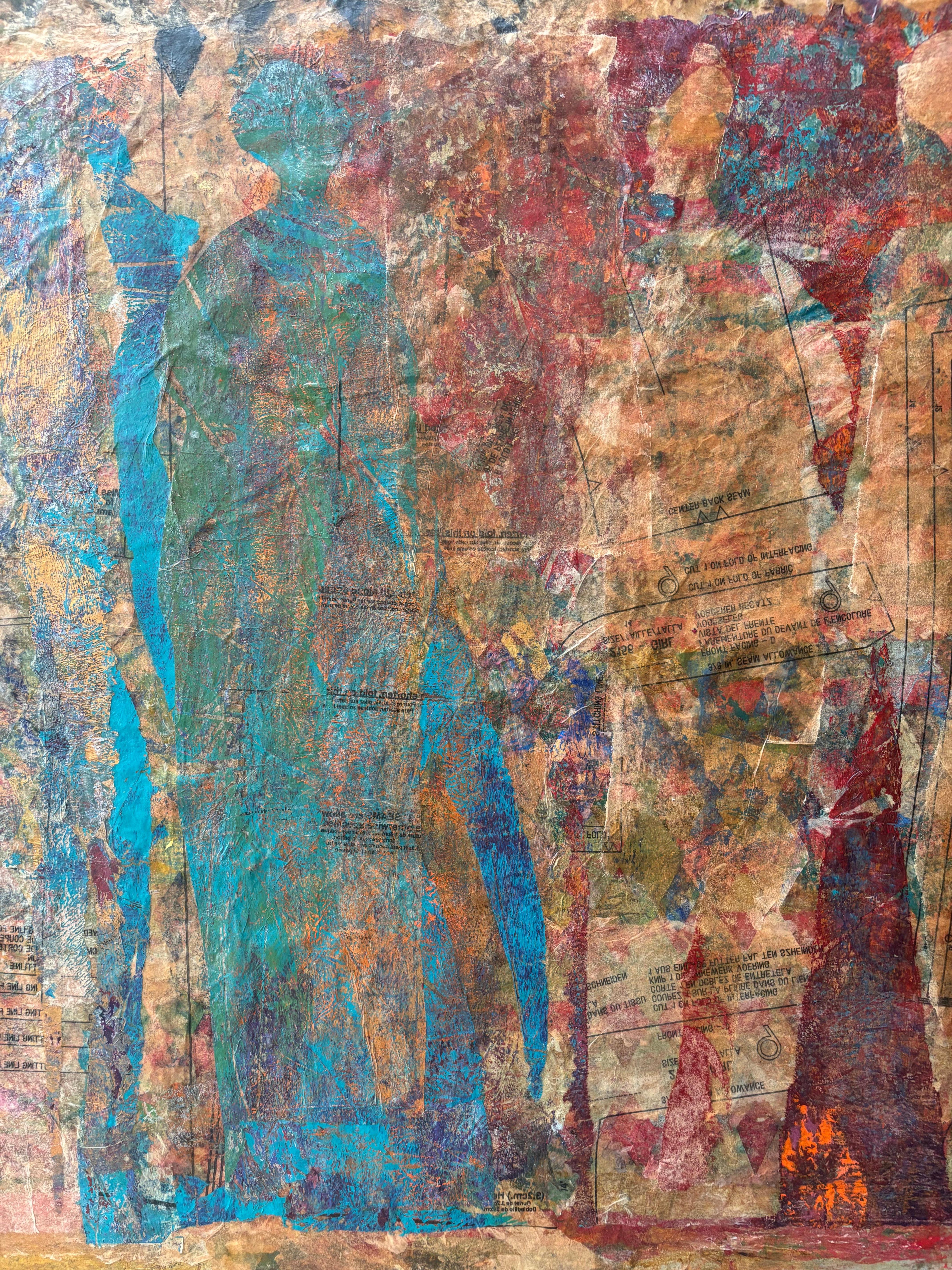 Kiefer der Ahnen-Acrylfarbe, Kaltwachs, Monodruck, Seidenpapier & Öl (Sonstige Kunststile), Painting, von Majio