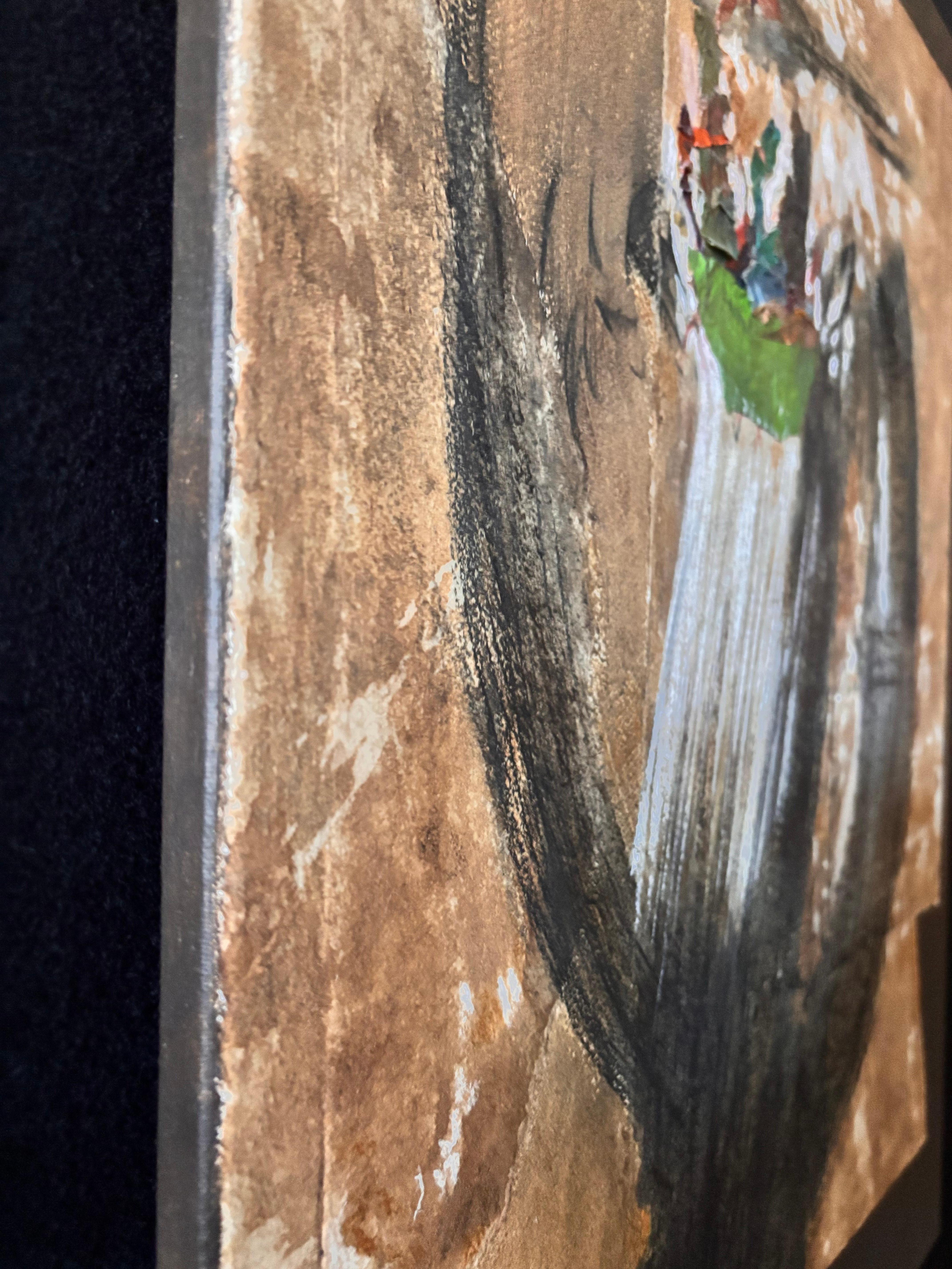 Jaws of Challenge-Acrylic paint with paper on canvas For Sale 2