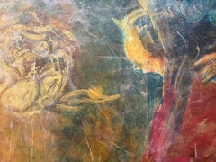 Strati di realtà: Peonie Cera fredda, monostampa, olio su tela