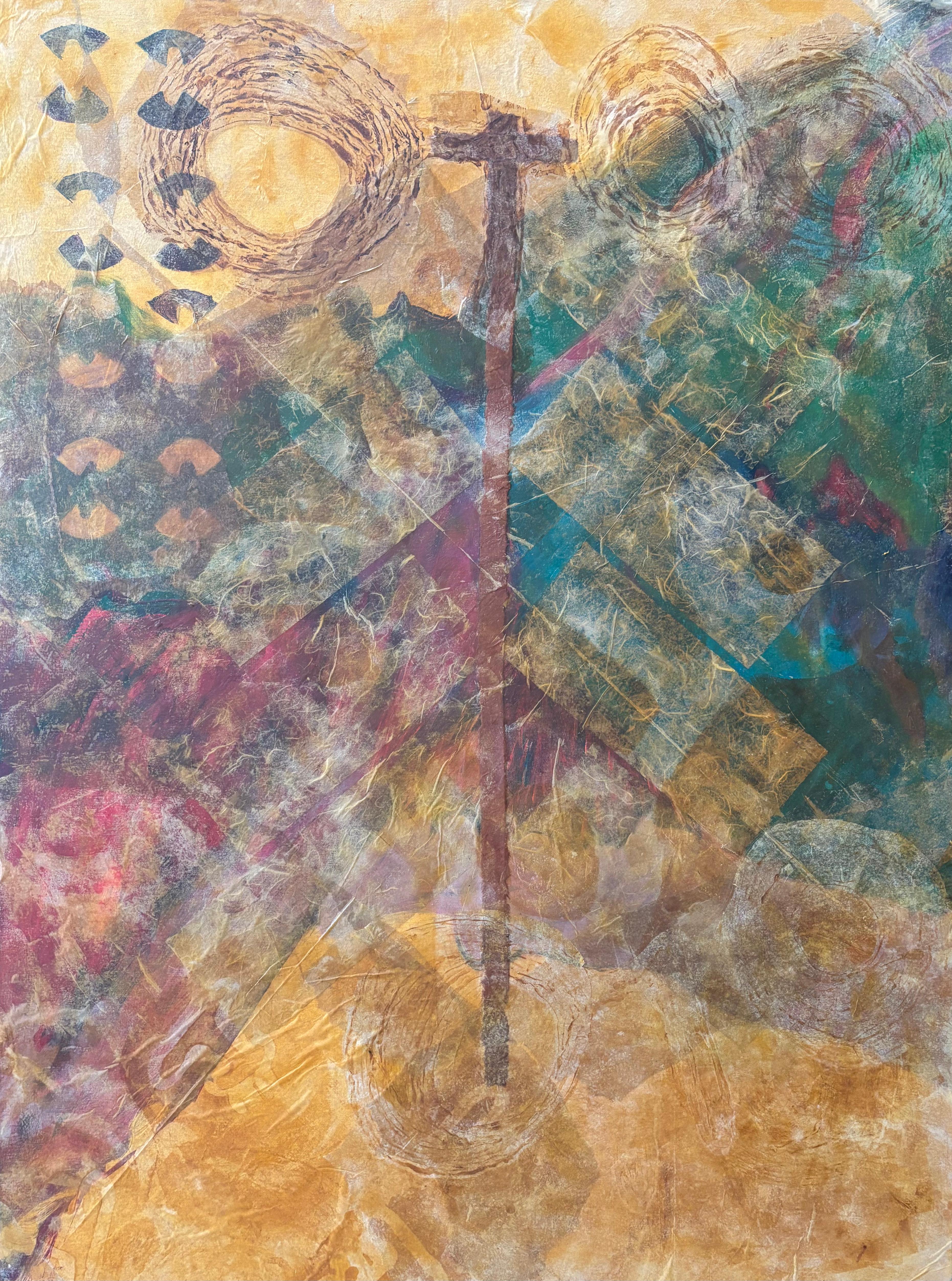 Layers of Reality: Pogonip Diptych  Cold wax, monoprints, oil stick on - Aesthetic Movement Painting by Majio