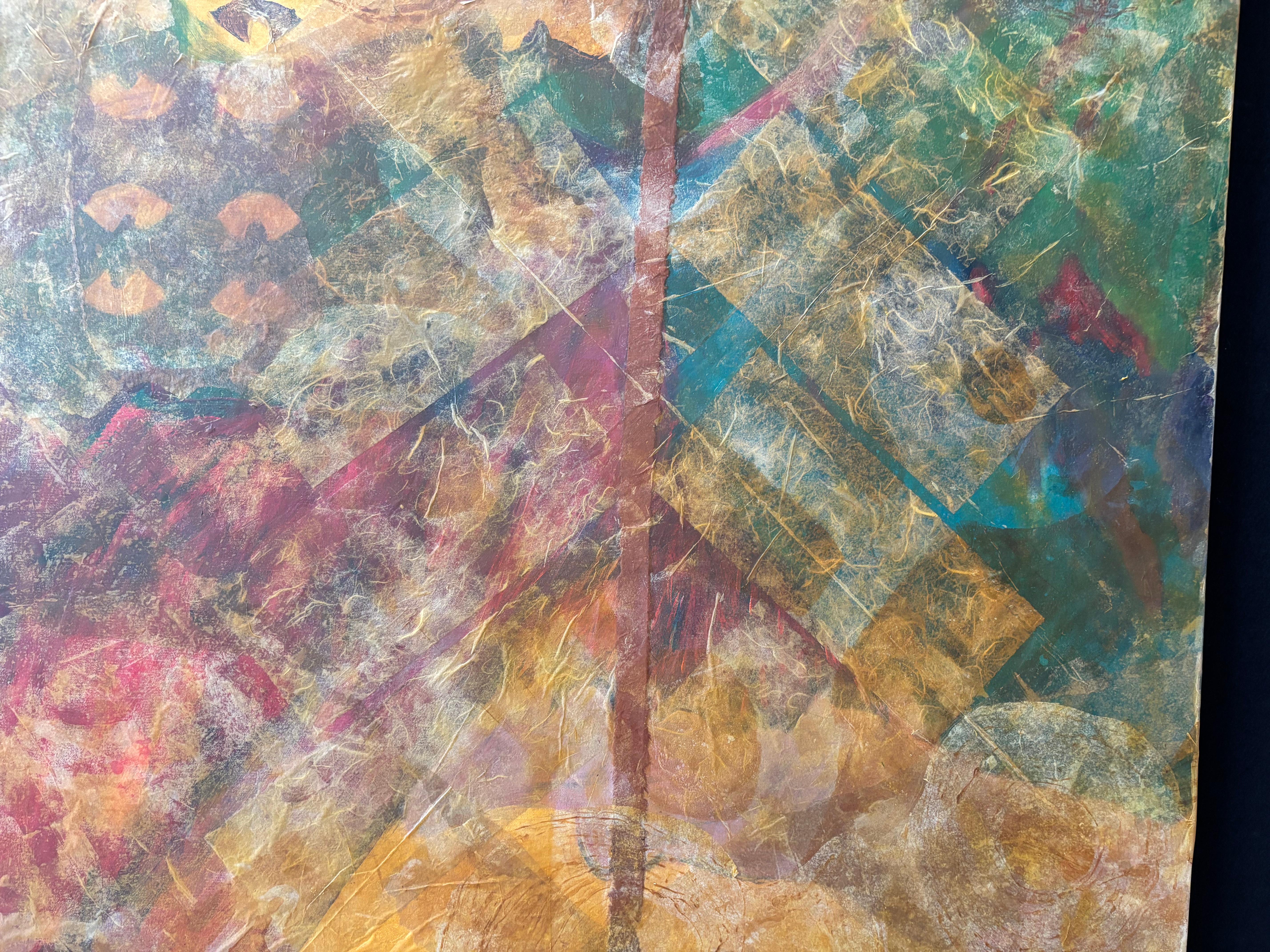 Layers of Reality: Pogonip Diptych  Cold wax, monoprints, oil stick on For Sale 3