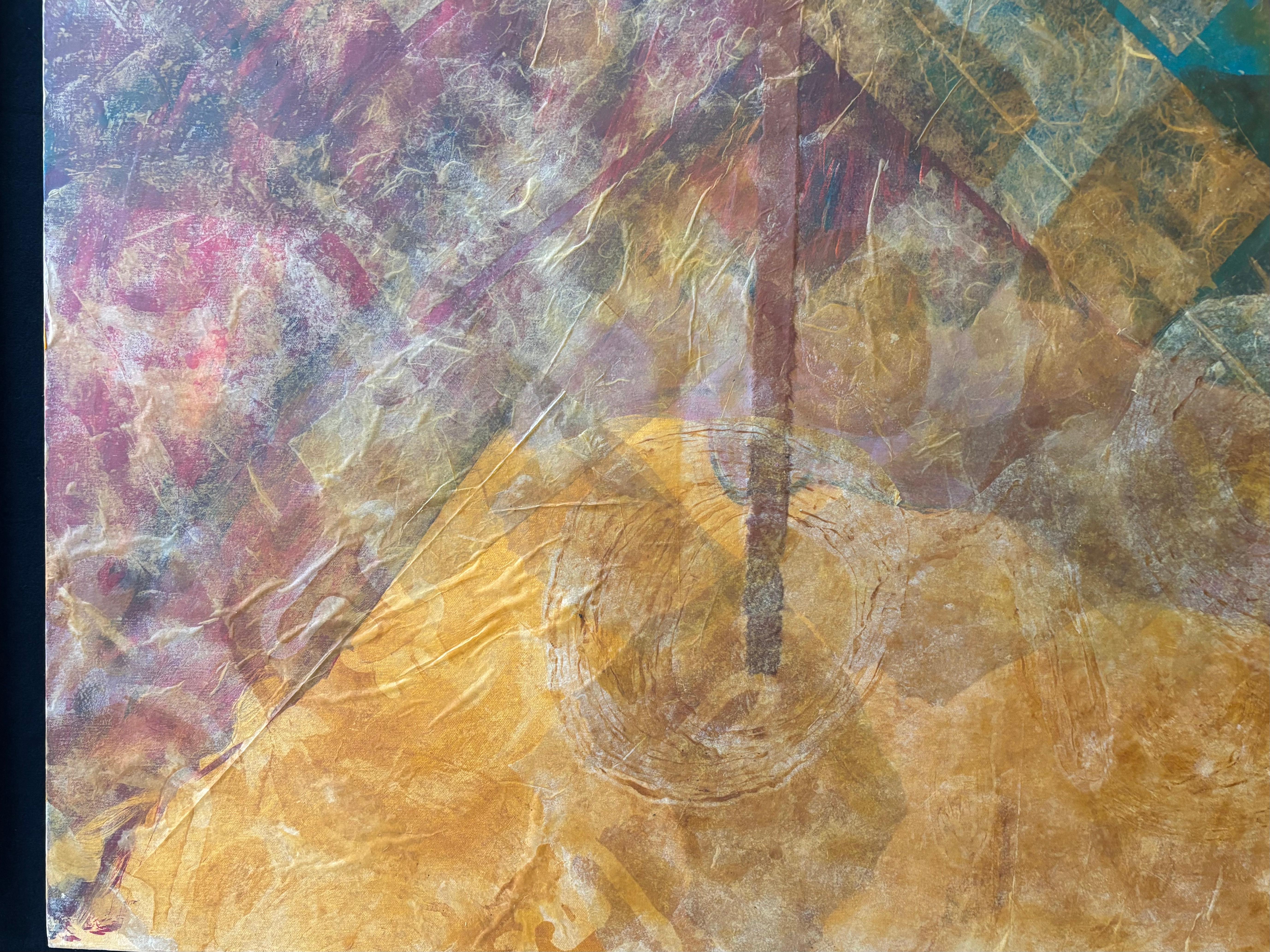 Layers of Reality: Pogonip Diptych  Cold wax, monoprints, oil stick on For Sale 4