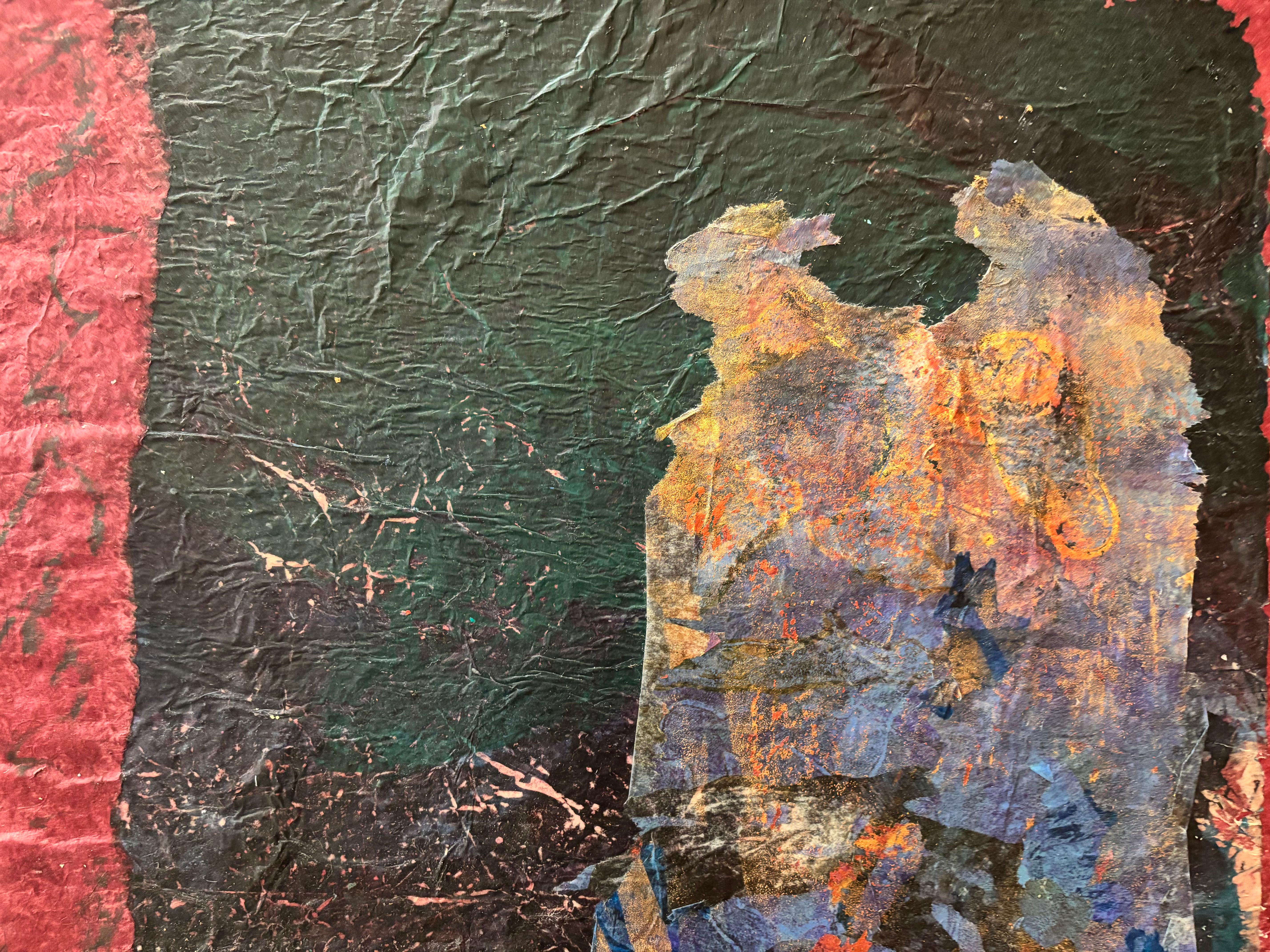 Love Tyme Cold wax, monoprints, oil stick on canvas For Sale 4