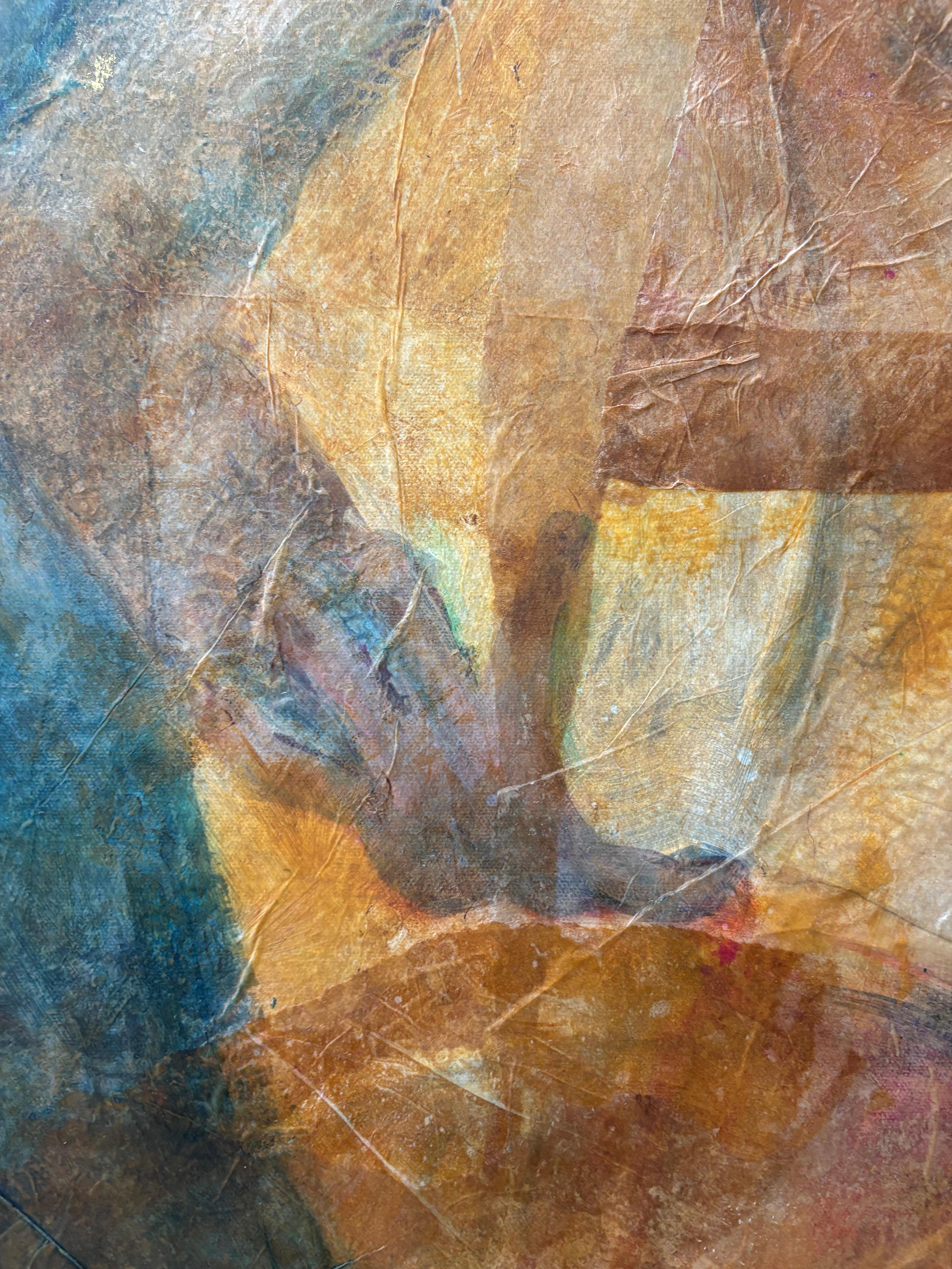 Mendicant Monk/Woman Warrior-Kaltwachs, Monodrucke, Ölstift auf Leinwand im Angebot 2