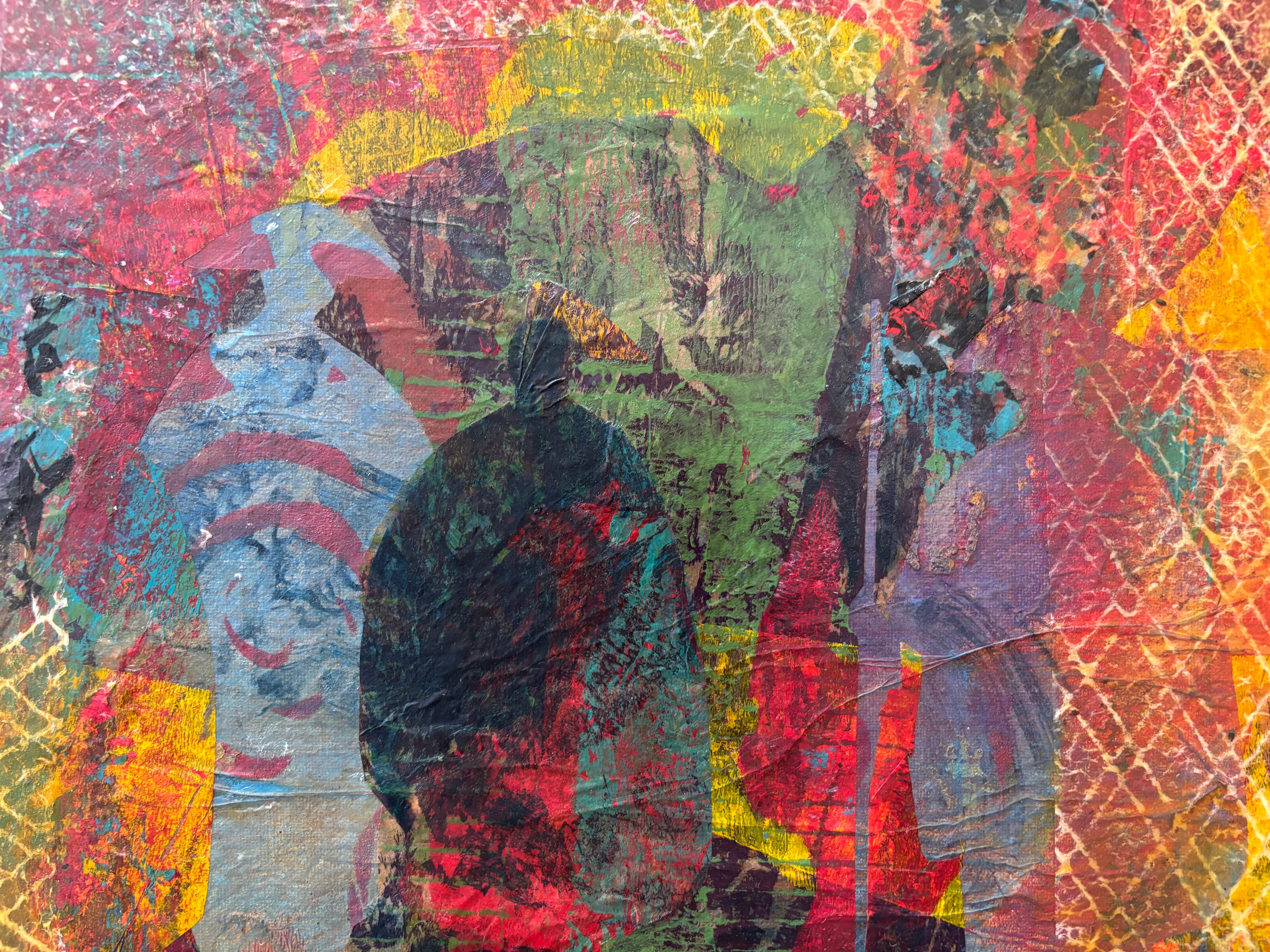 Monks Series III Cold wax, monoprints, oil stick on canvas - Other Art Style Mixed Media Art by Majio