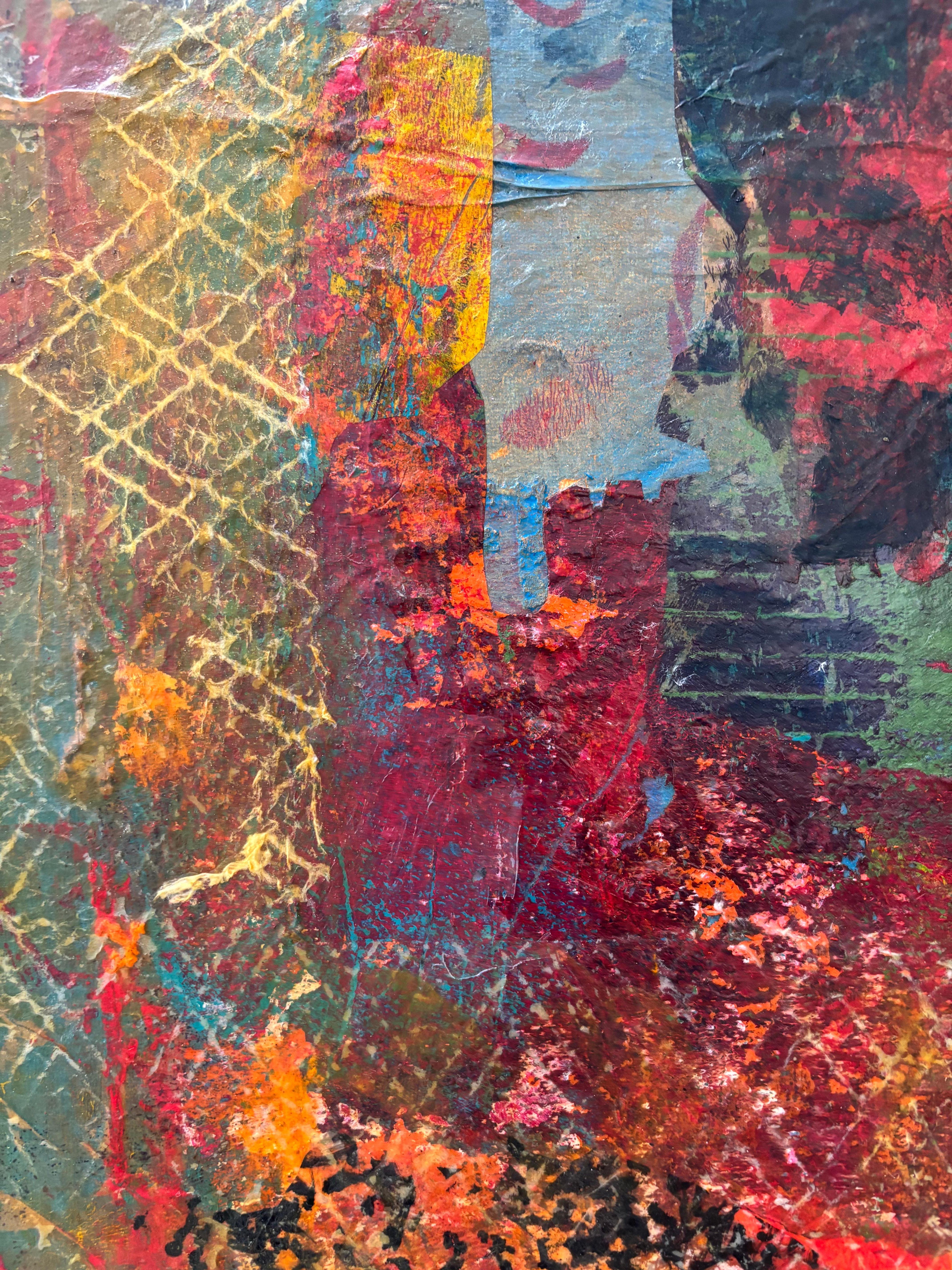 Monks Series III Cold wax, monoprints, oil stick on canvas For Sale 1