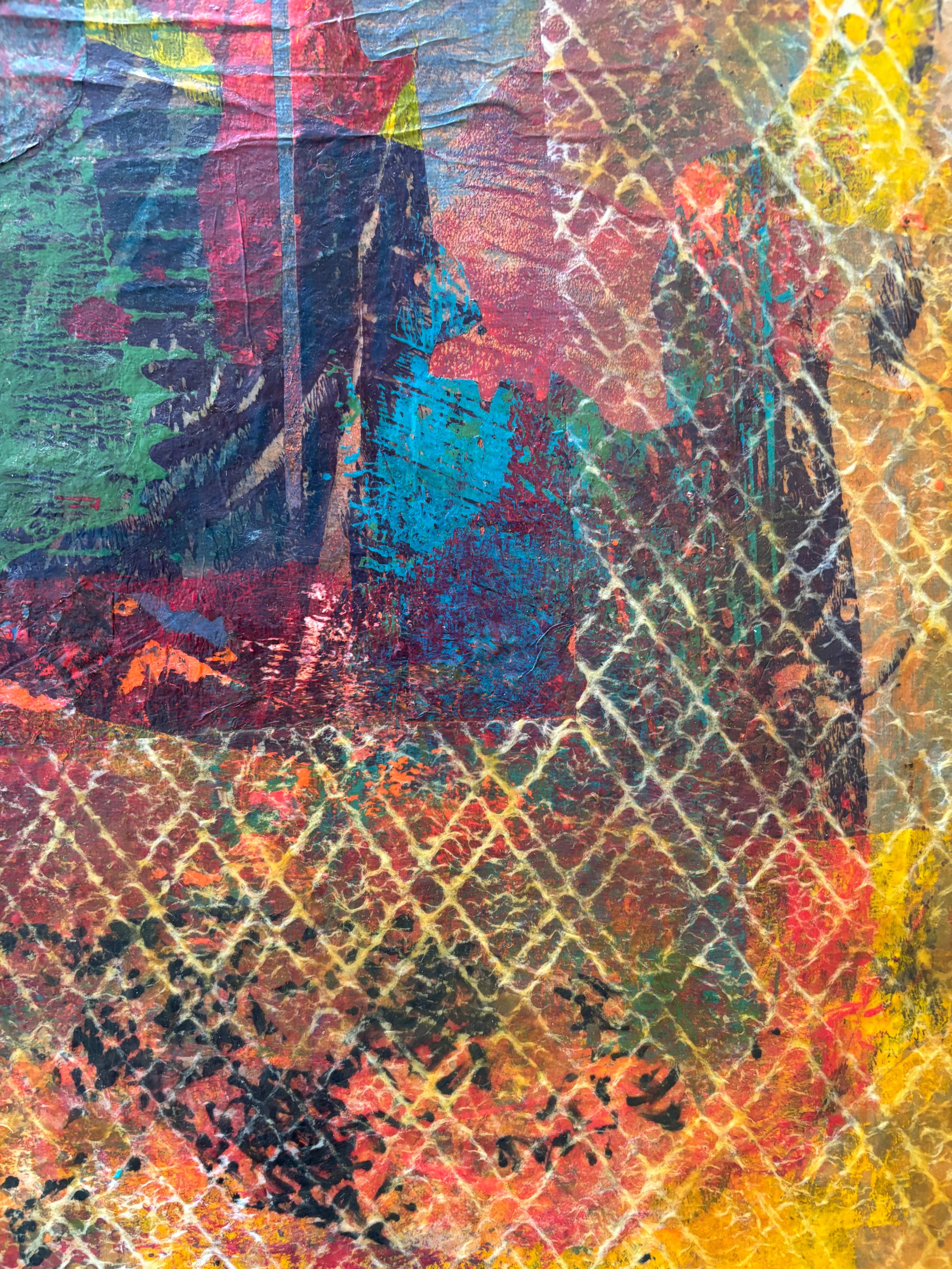 Monks Series III Cold wax, monoprints, oil stick on canvas For Sale 2