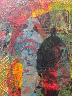 Serie Mönche: Monk I-Kaltwachs, Monodrucke, Ölstift auf Leinwand