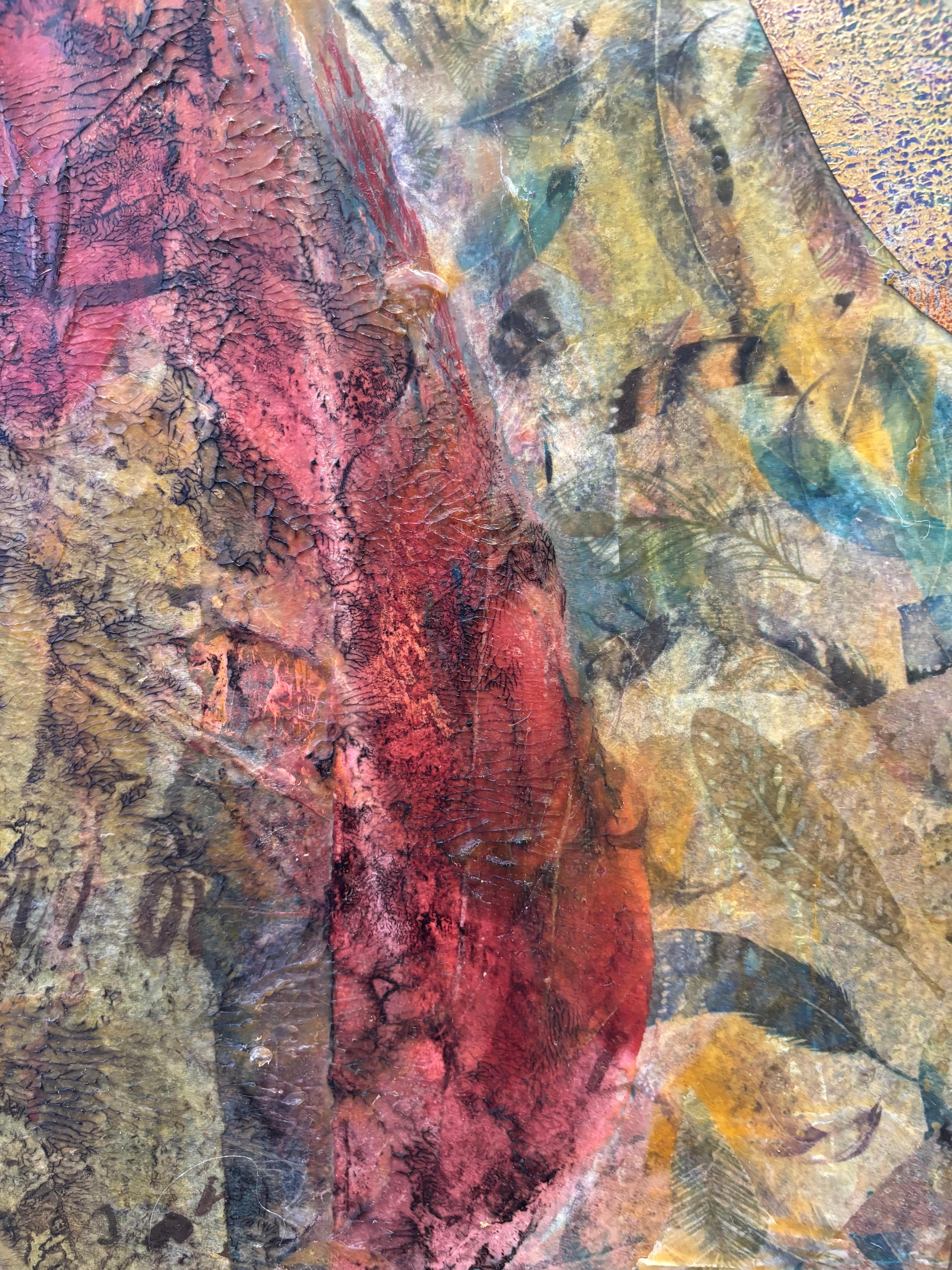 Our Lady with Wings, Large Format Mixed Media 44 in x 30 in For Sale 1