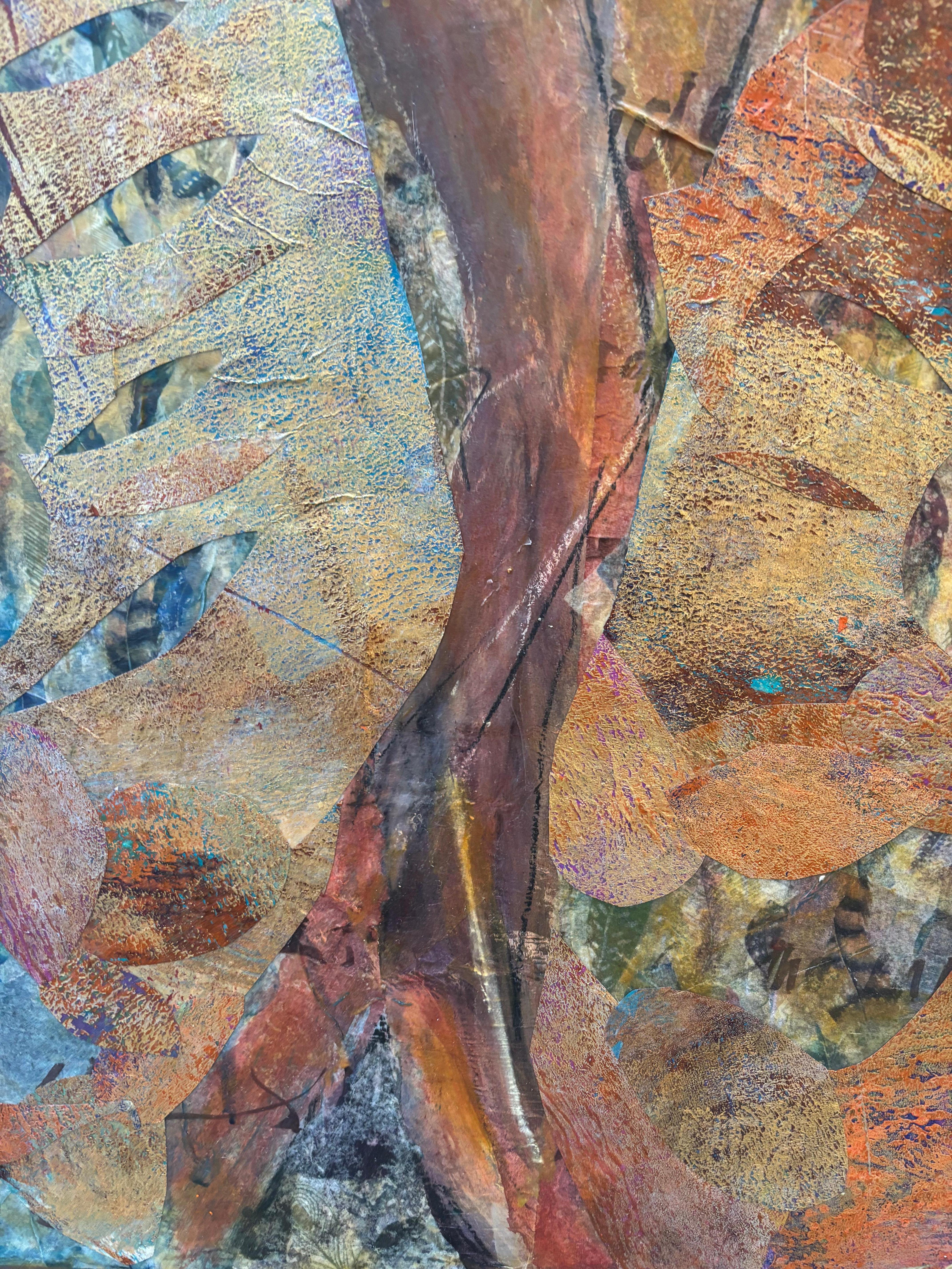 Our Lady with Wings, Large Format Mixed Media 44 in x 30 in For Sale 2