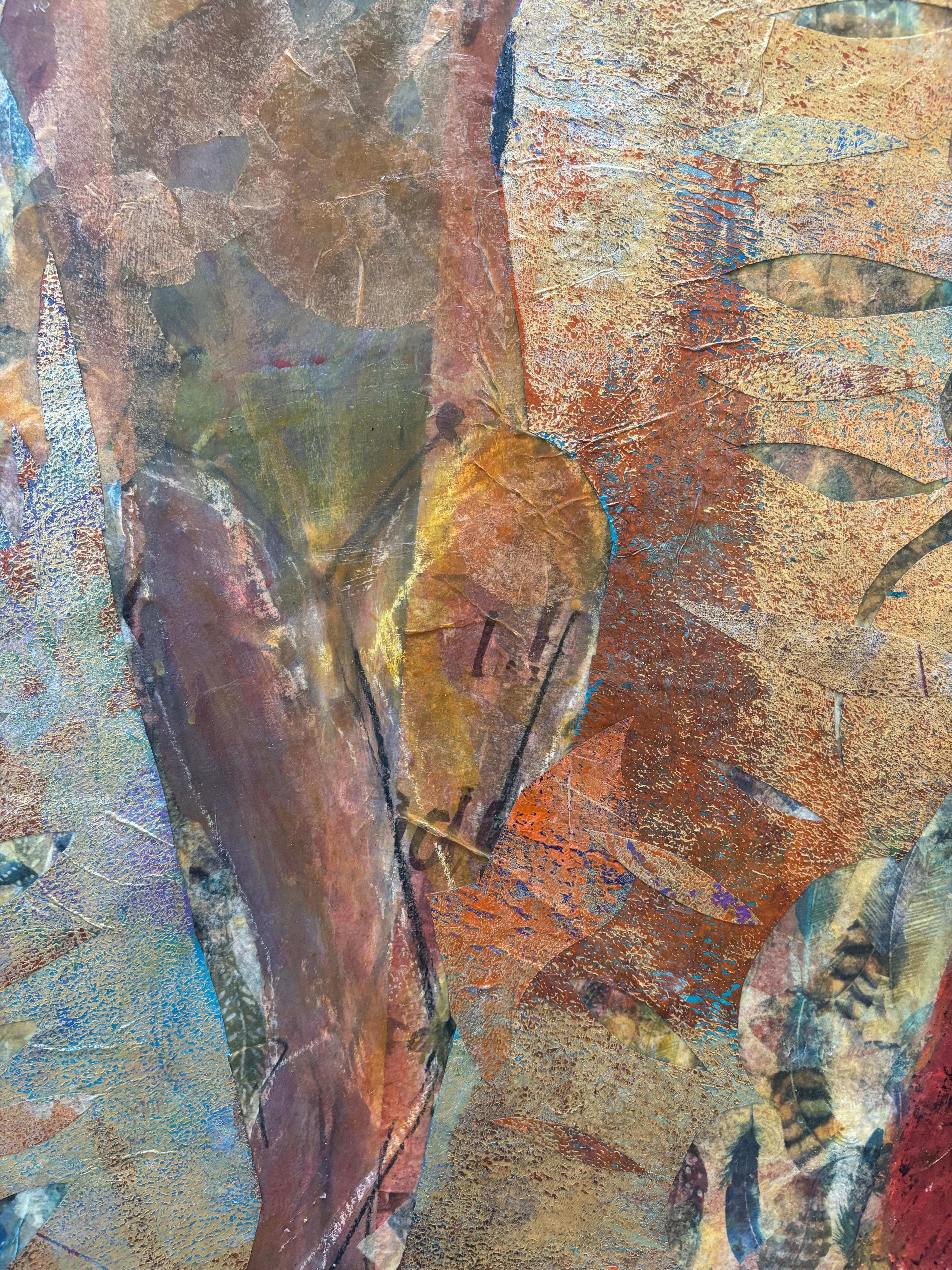 Our Lady with Wings, Large Format Mixed Media 44 in x 30 in For Sale 3