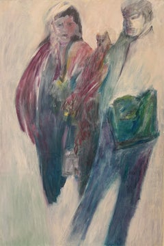 Partners with Owl Spirit, acrylic paint, graphite on canvas