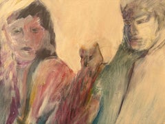 Partners with Owl Spirit, acrylic paint, graphite on canvas
