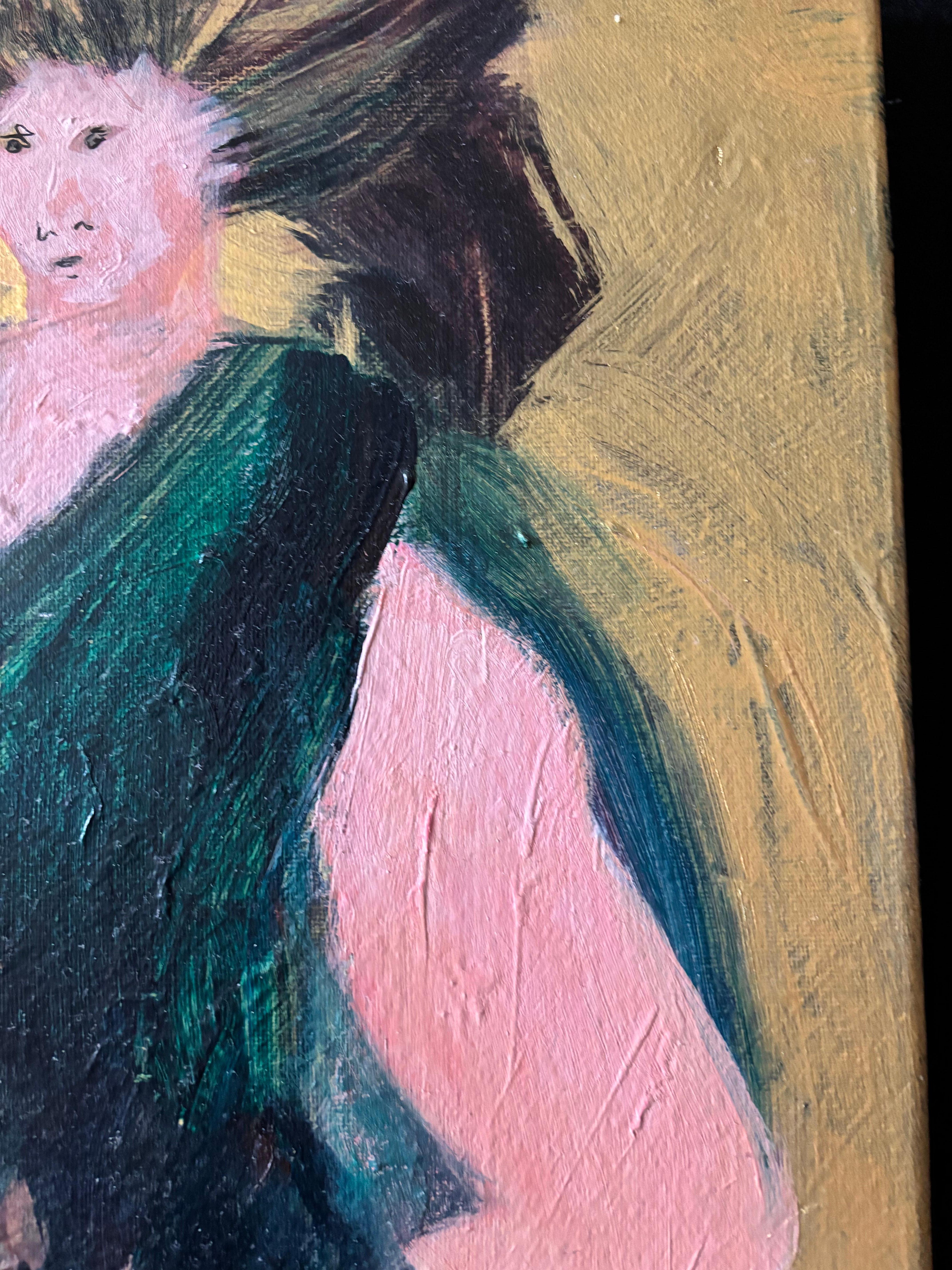 Playing with Holes Acrylic paint with handmade paper on canvas - Other Art Style Painting by Majio