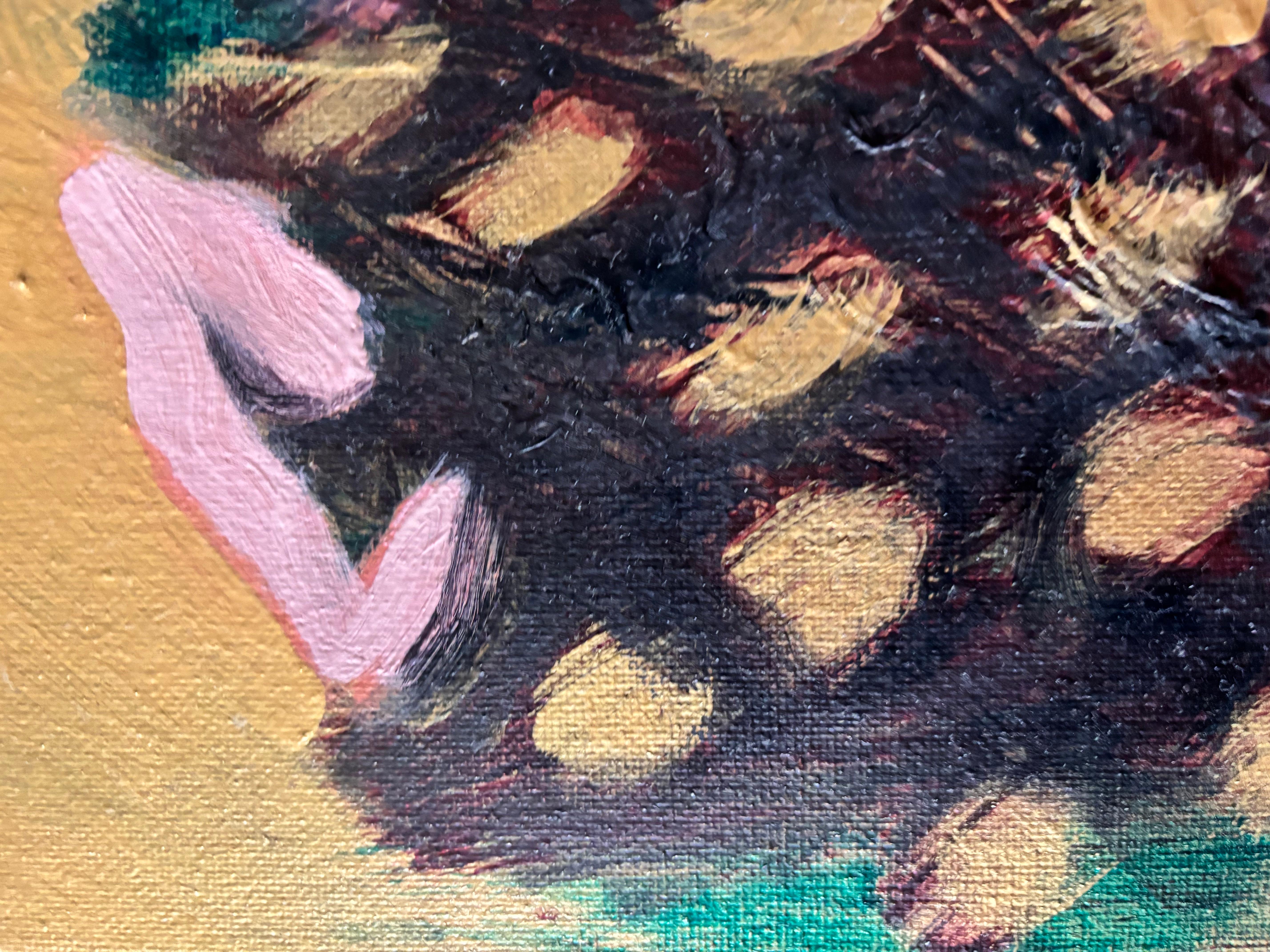 Playing with Holes Acrylic paint with handmade paper on canvas For Sale 4