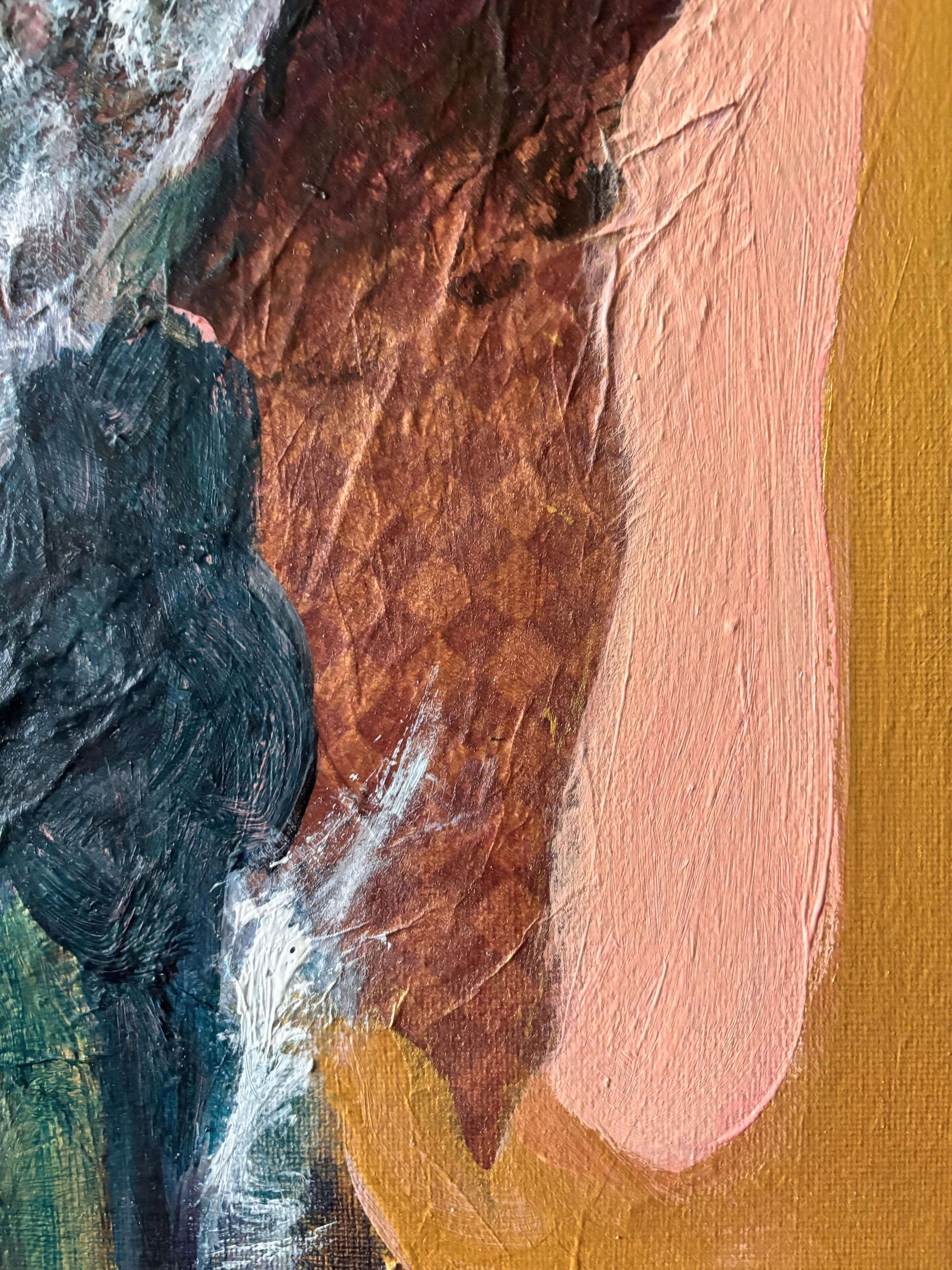 Playing with Surf - Peinture acrylique et papier fait main sur toile en vente 5