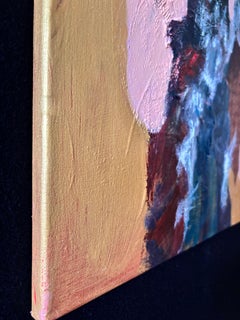 Playing with Surf-Acrylic paint with handmade paper on canvas