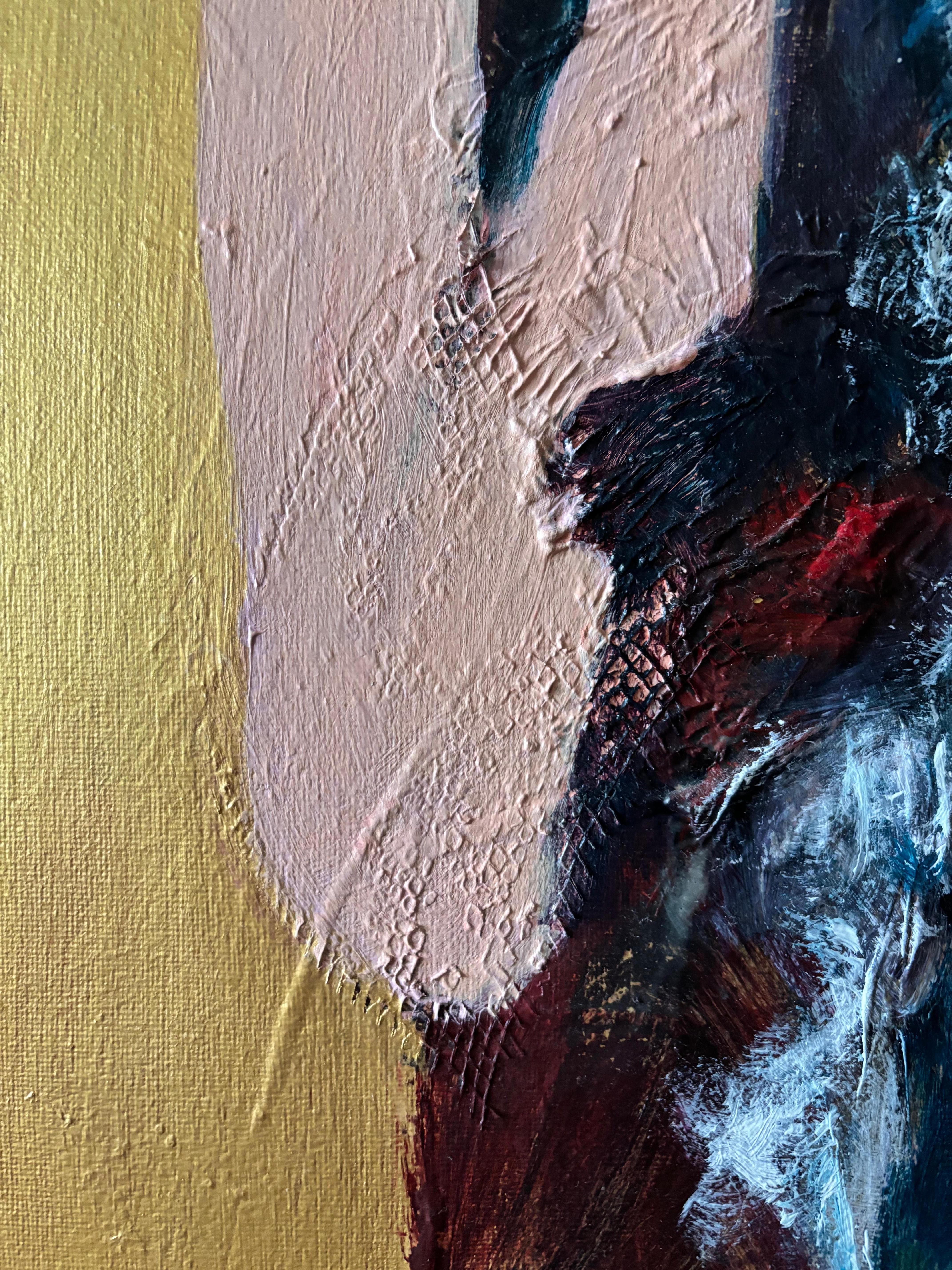 Playing with Surf - Peinture acrylique et papier fait main sur toile en vente 2