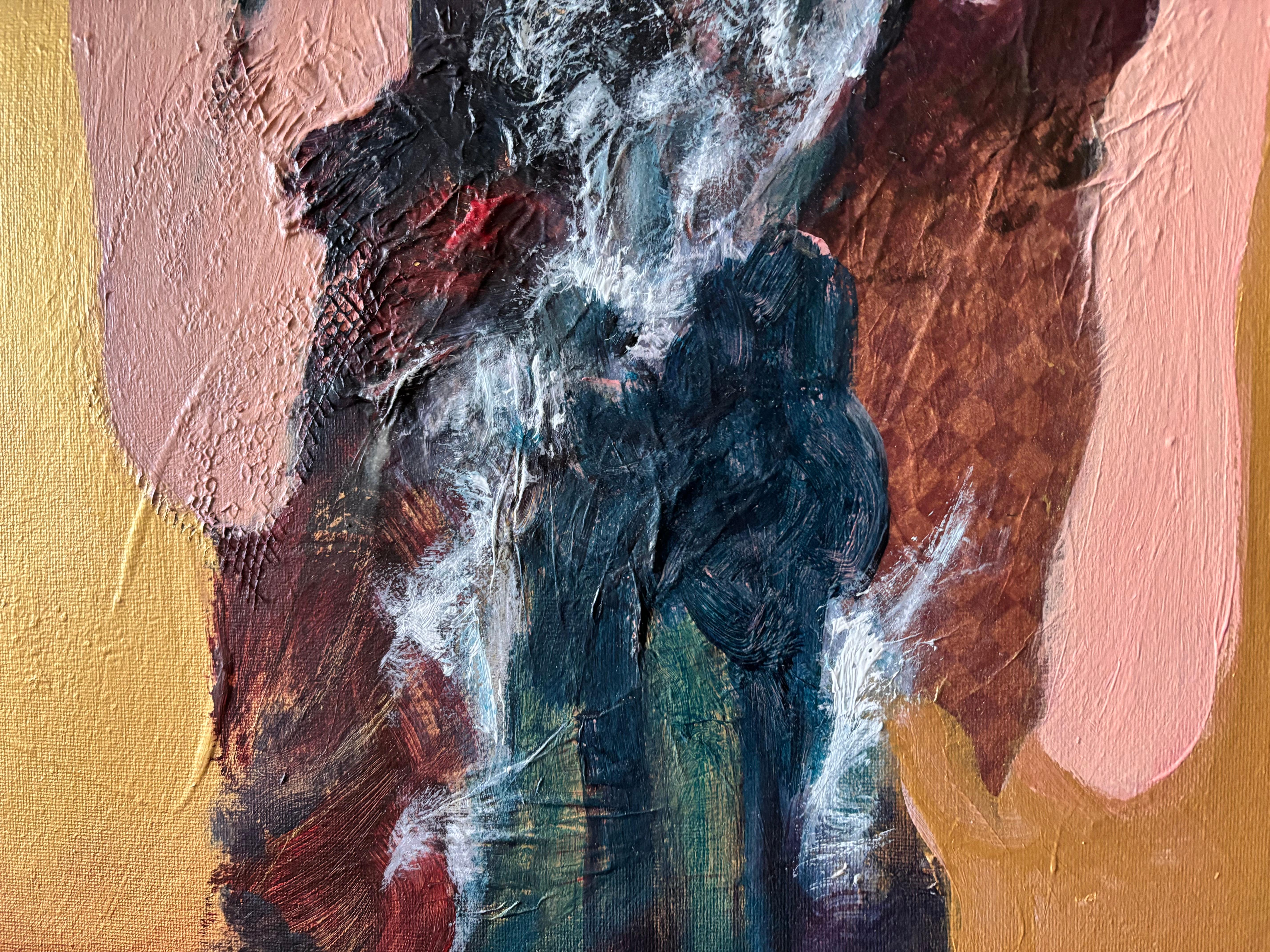 Playing with Surf - Peinture acrylique et papier fait main sur toile en vente 3