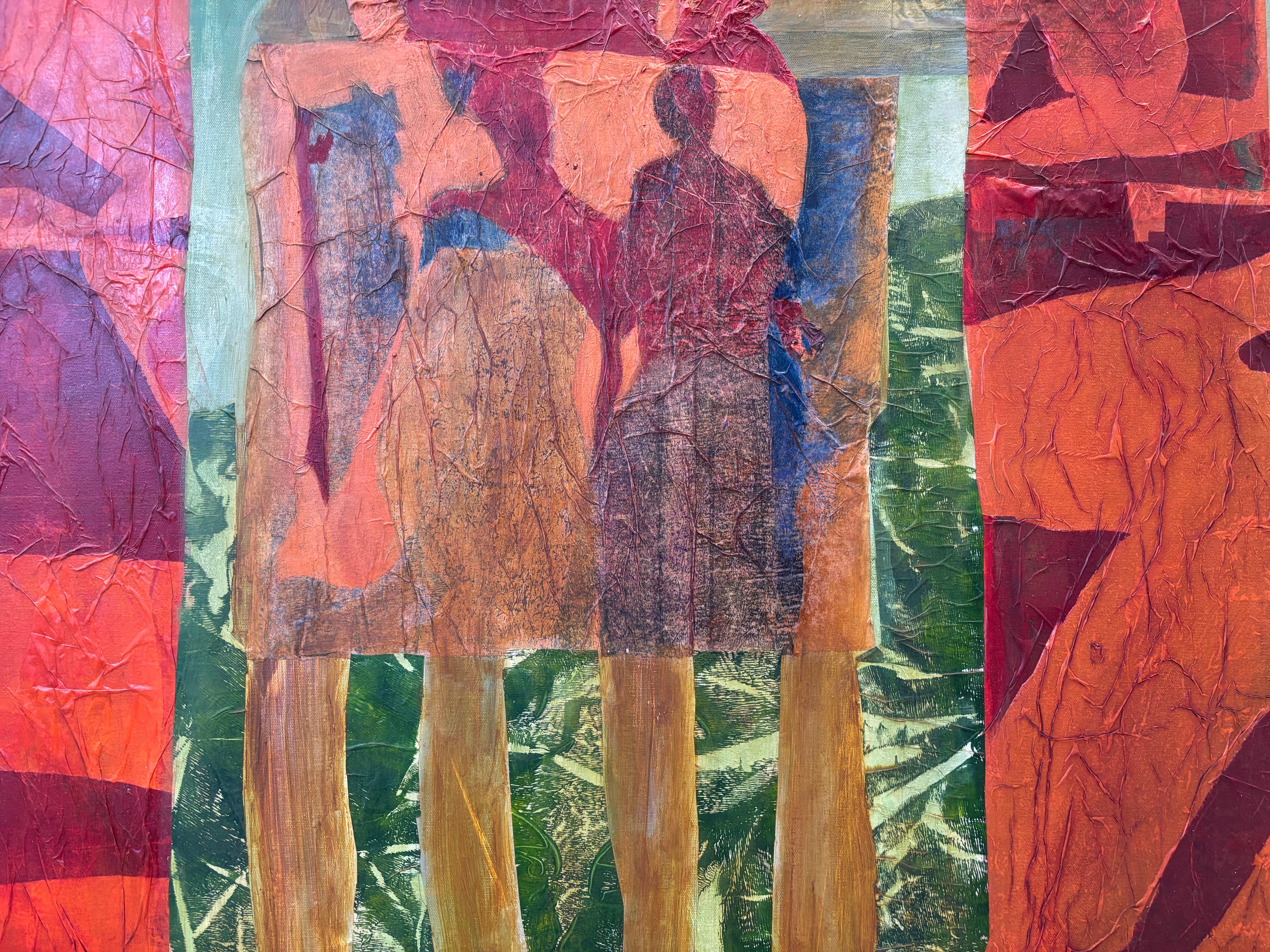 Porträt des Anderen - Acrylmalerei, Seidenpapier, große Monoprints auf Leinwand. im Angebot 1