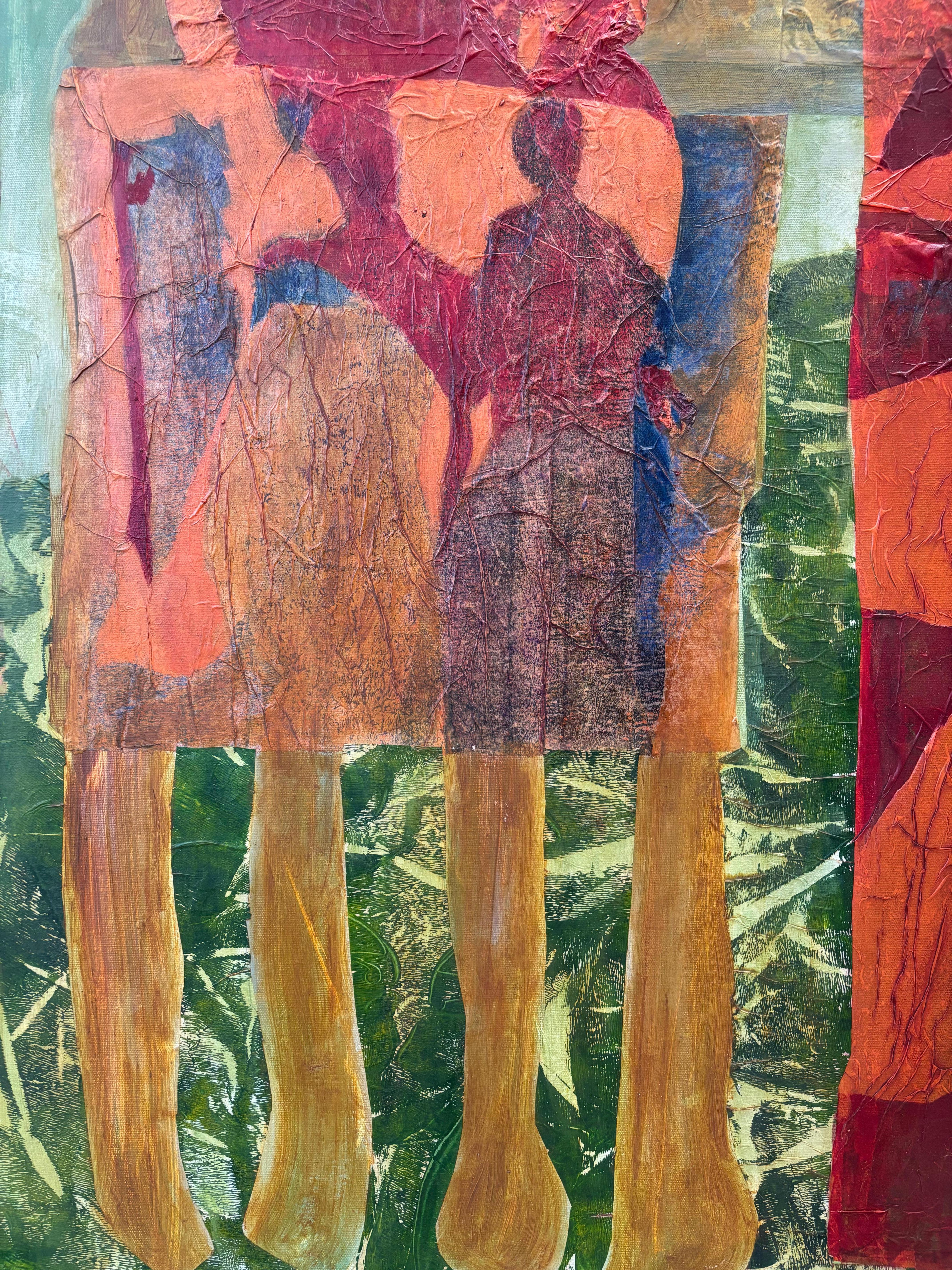 Porträt des Anderen - Acrylmalerei, Seidenpapier, große Monoprints auf Leinwand. im Angebot 2
