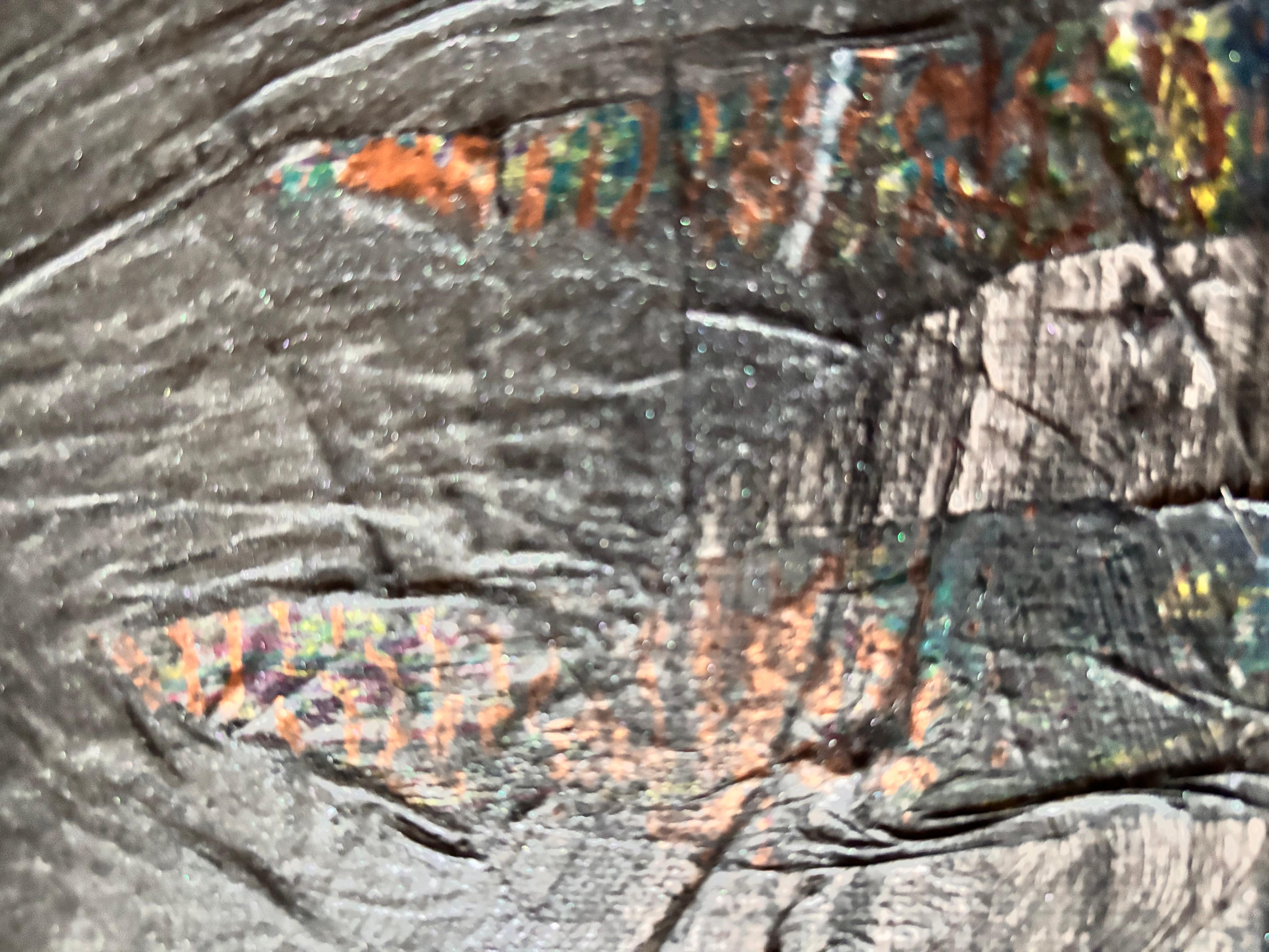 Sentinel at the Border Graphit und Papier auf Leinwand im Angebot 5