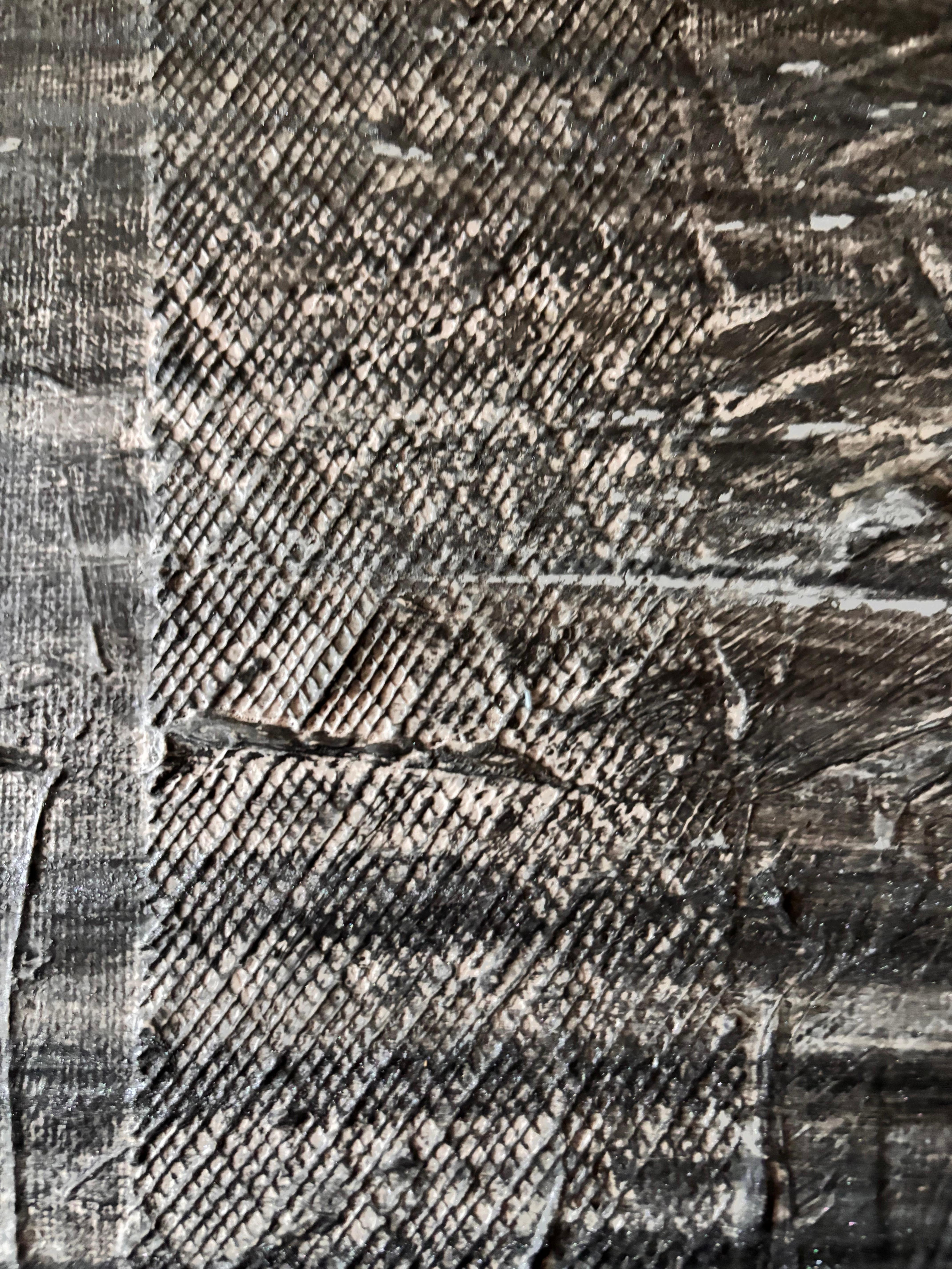 Sentinel at the Border Graphit und Papier auf Leinwand (Sonstige Kunststile), Painting, von Majio