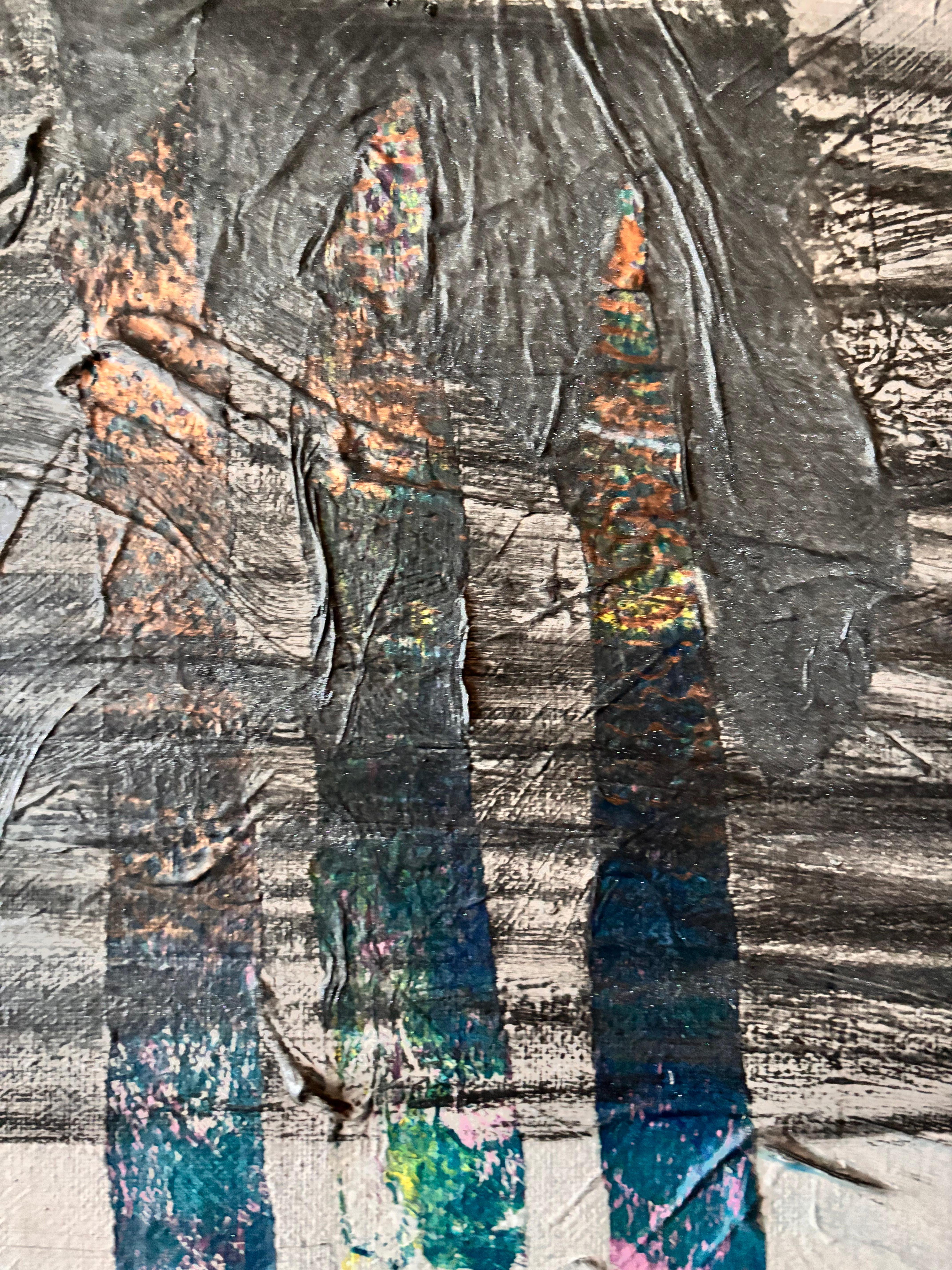 Weite Grenzen erfordern ein wachsames Auge, sei es das Terrain der physischen Welt oder die Welt der Ideen. Dieses Bild ruft uns alle an den Rand des Unbekannten. 

Diese kleinen Gemälde auf Holz und Leinwand fangen einen Moment in der Zeit durch