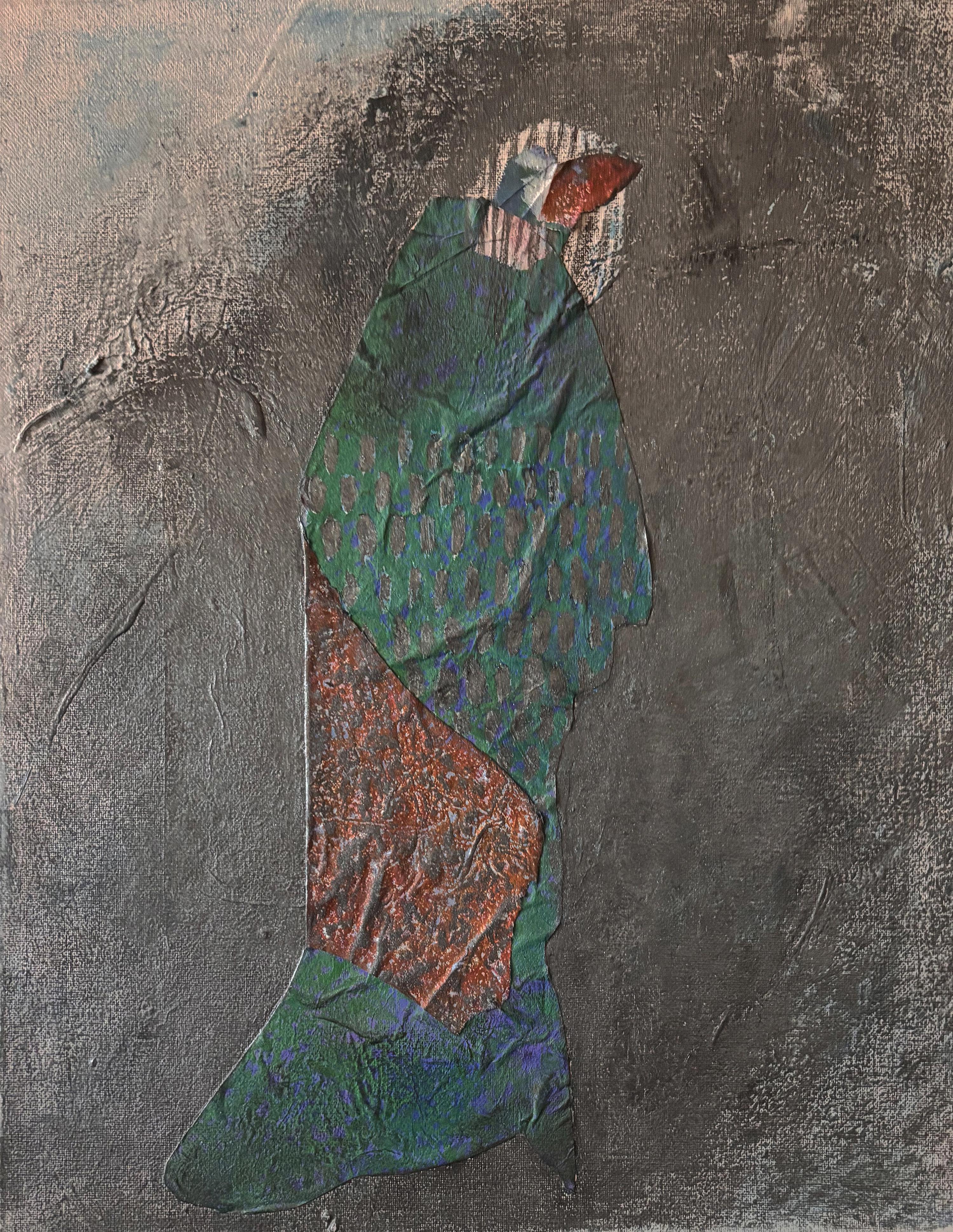 Majio Figurative Painting - Evening Return-graphite, monoprints on canvas