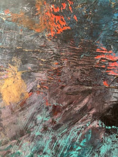 Skateboard Series: Underfoot II, acrylic, cold wax, graphite, collage