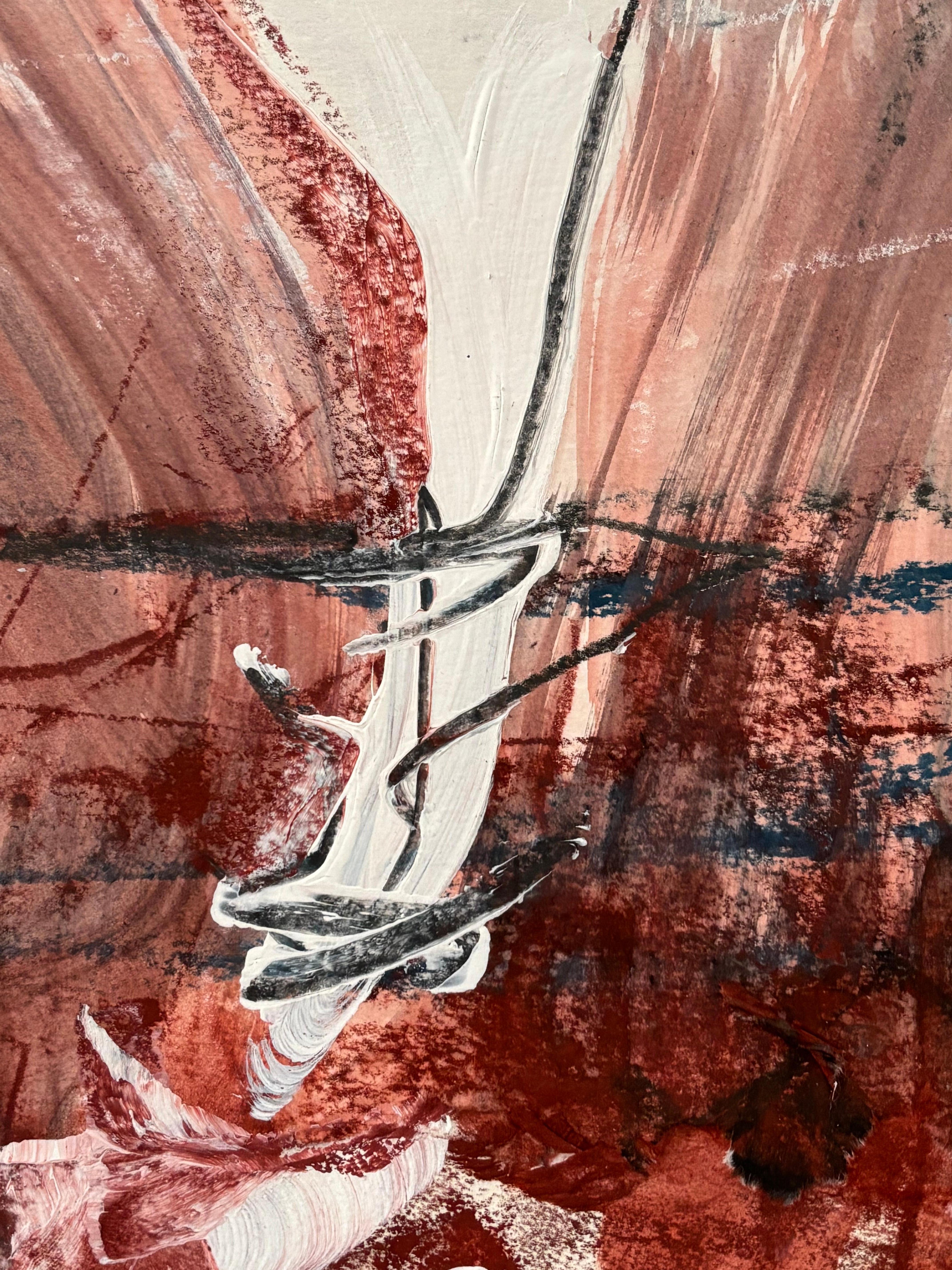 Fumo e filo spinato - Abstract Painting Marrone di Majio