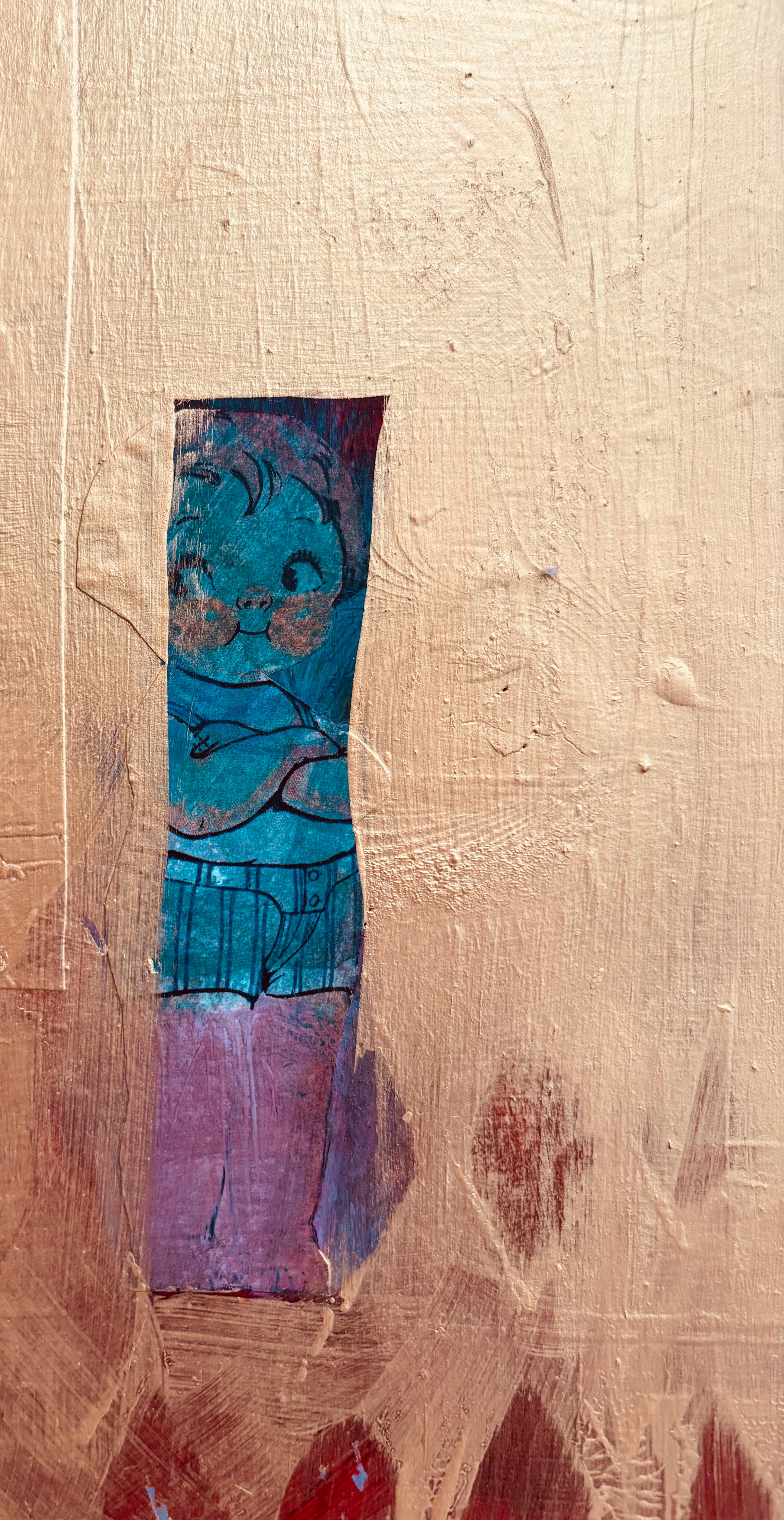 Small Wooden Pieces I: Tango and Dolly Dingle Series: Dolly with Diamonds - Painting by Majio