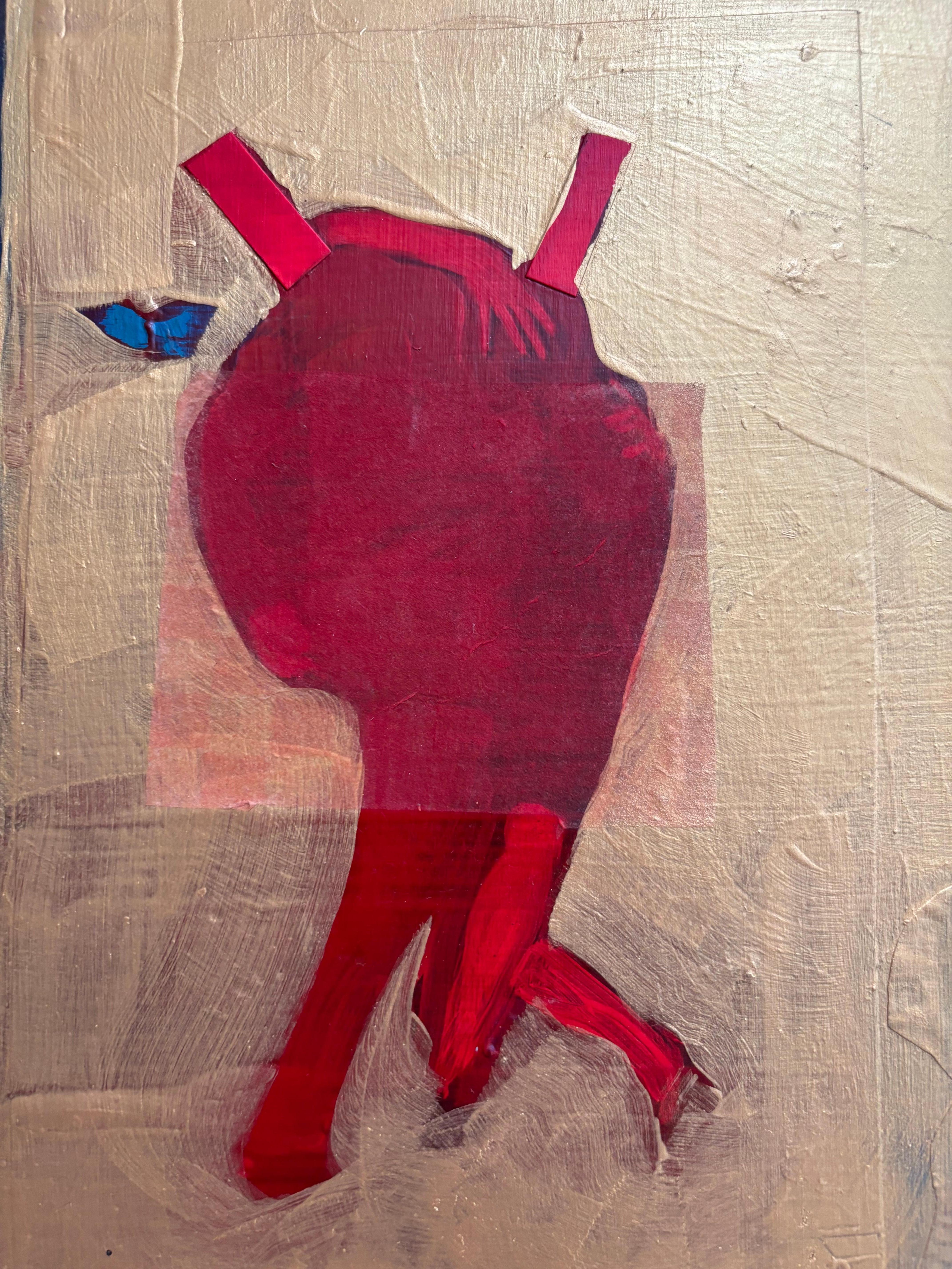 Small Wooden Pieces I: Tango and Dolly Dingle Series: Dolly with Diamonds - Abstract Painting by Majio