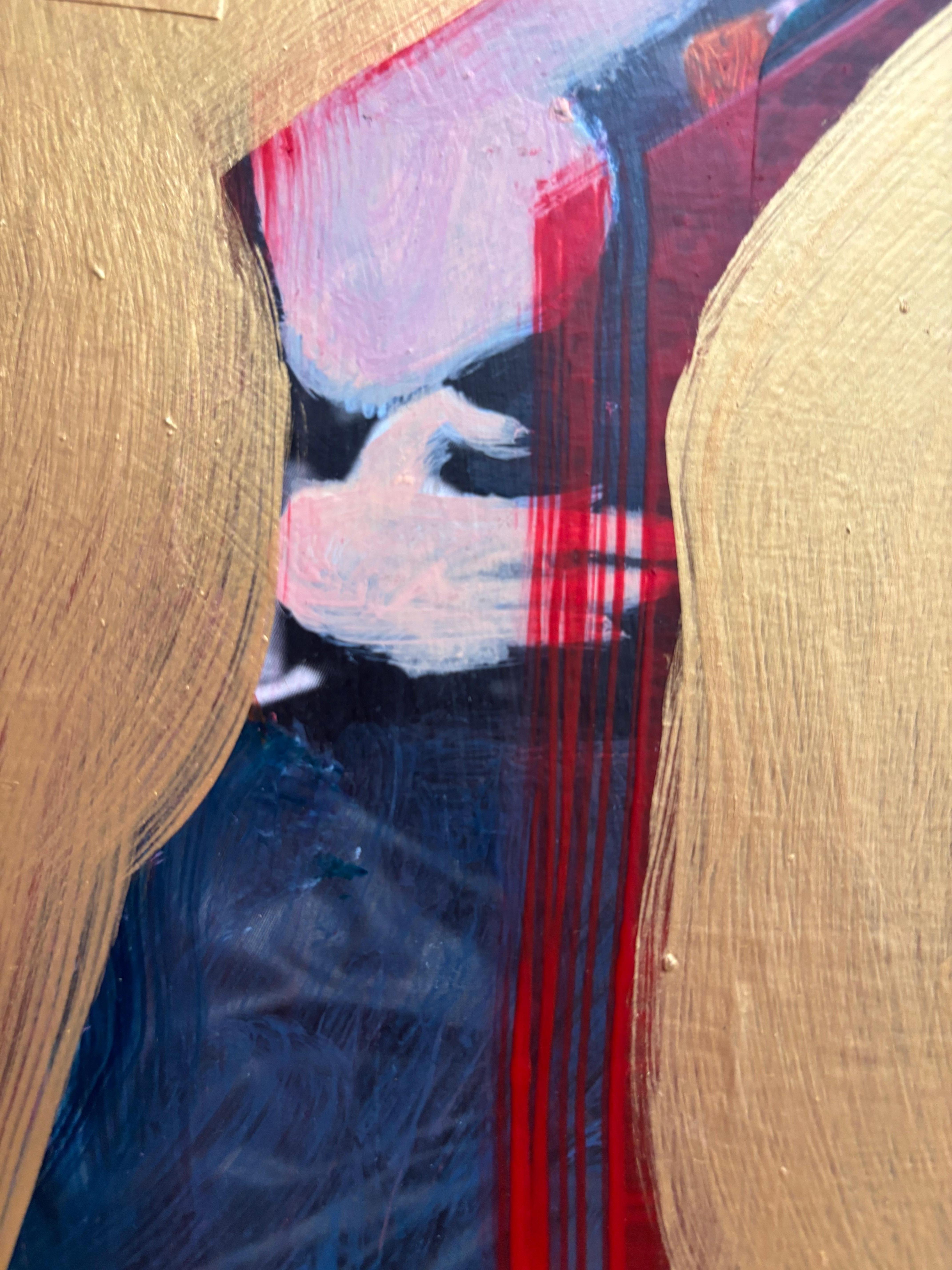 Small Wooden Pieces I: Tango Dolly Dingle Series: Dolly with Squares - Painting by Majio