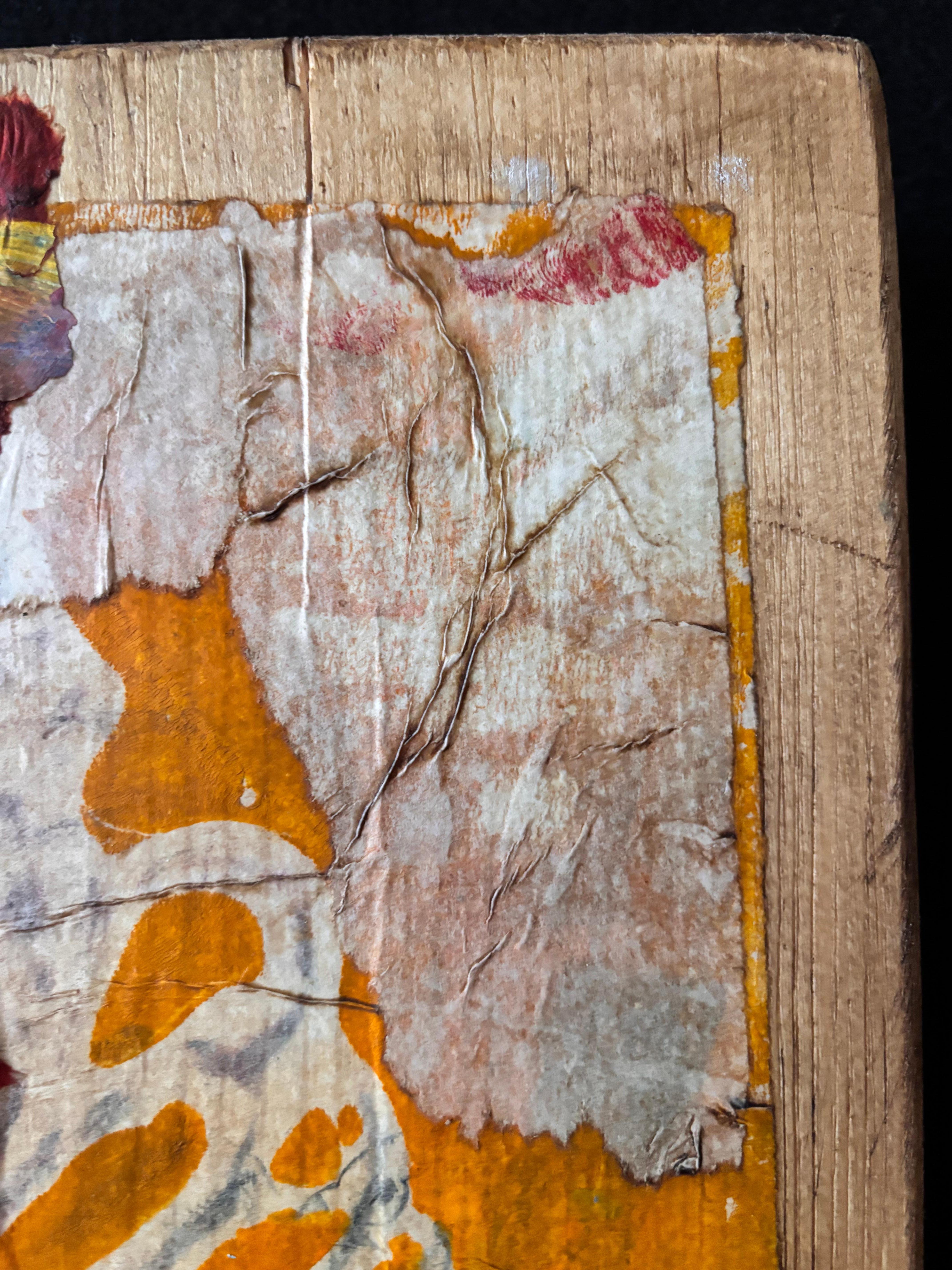 Das Turmsymbol, das im Tarot sowohl für Zerstörung als auch für Verwandlung steht, bedeutet auch spirituelle Einsicht und Selbstreflexion. Dieser Turm ist sehr lebendig und bietet Energie und Perspektive.

Bei diesen kleinen Gemälden auf Holz und