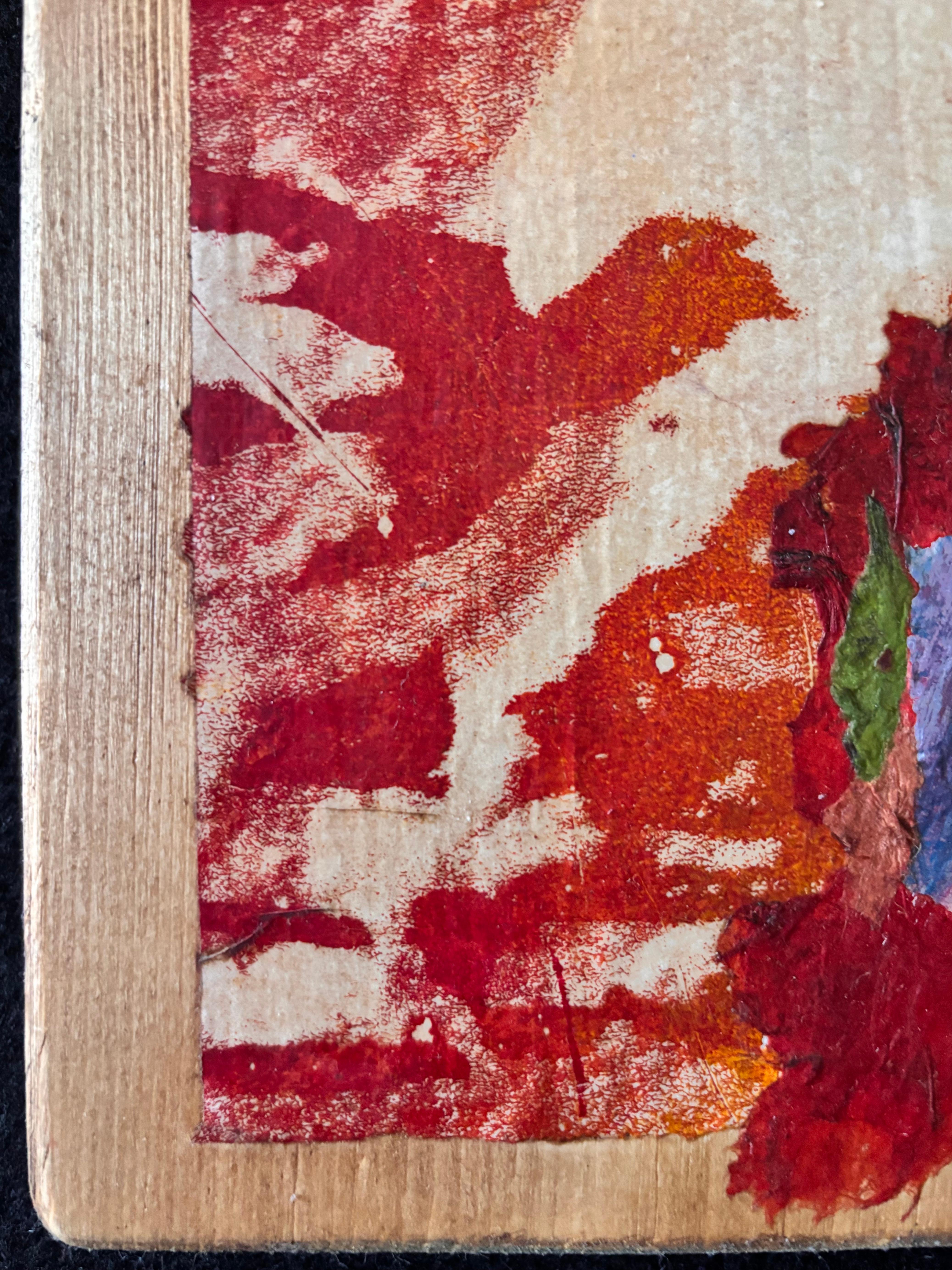 Turm Acrylfarbe auf Holz im Angebot 3