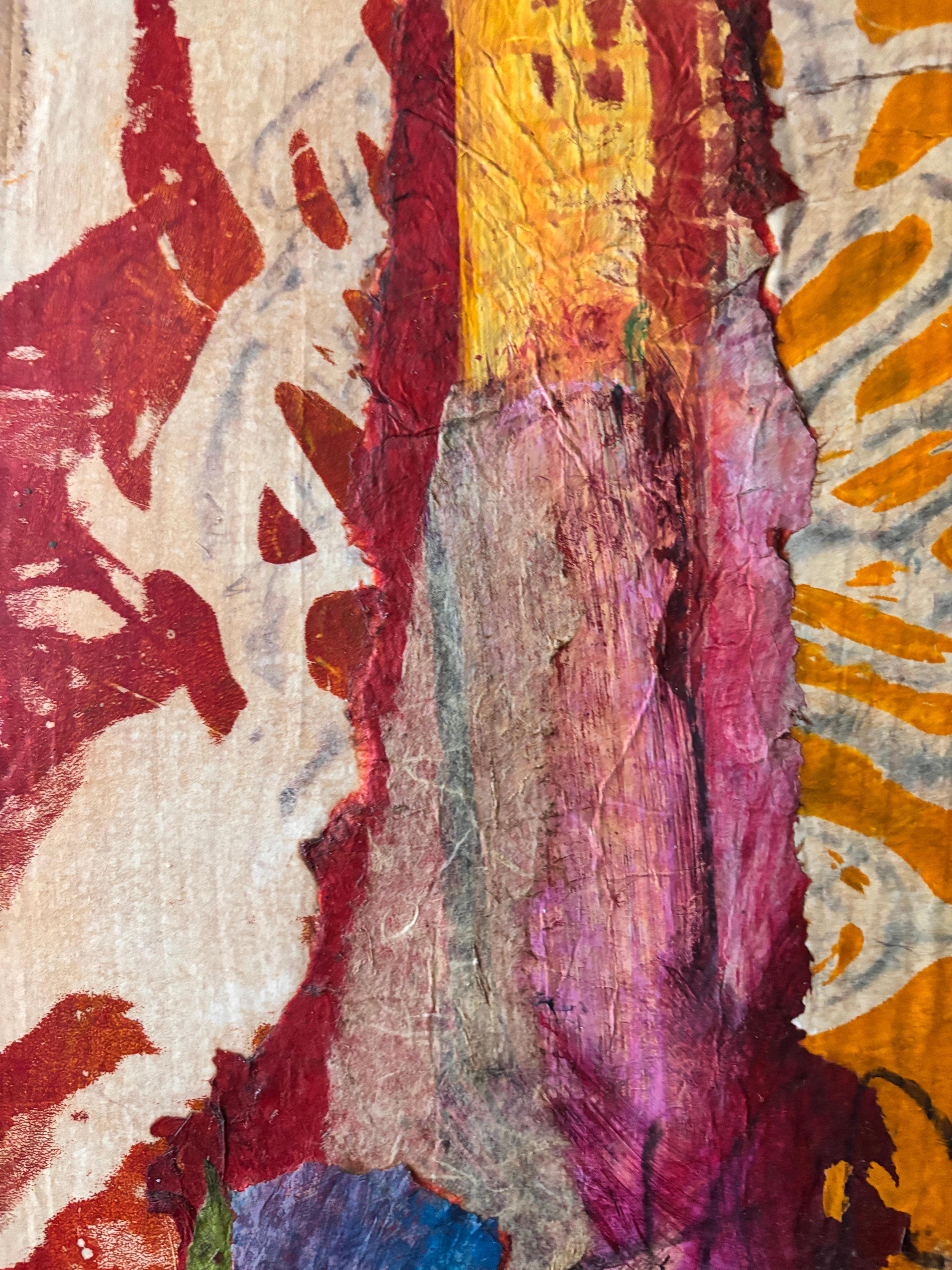 Turm Acrylfarbe auf Holz im Angebot 4