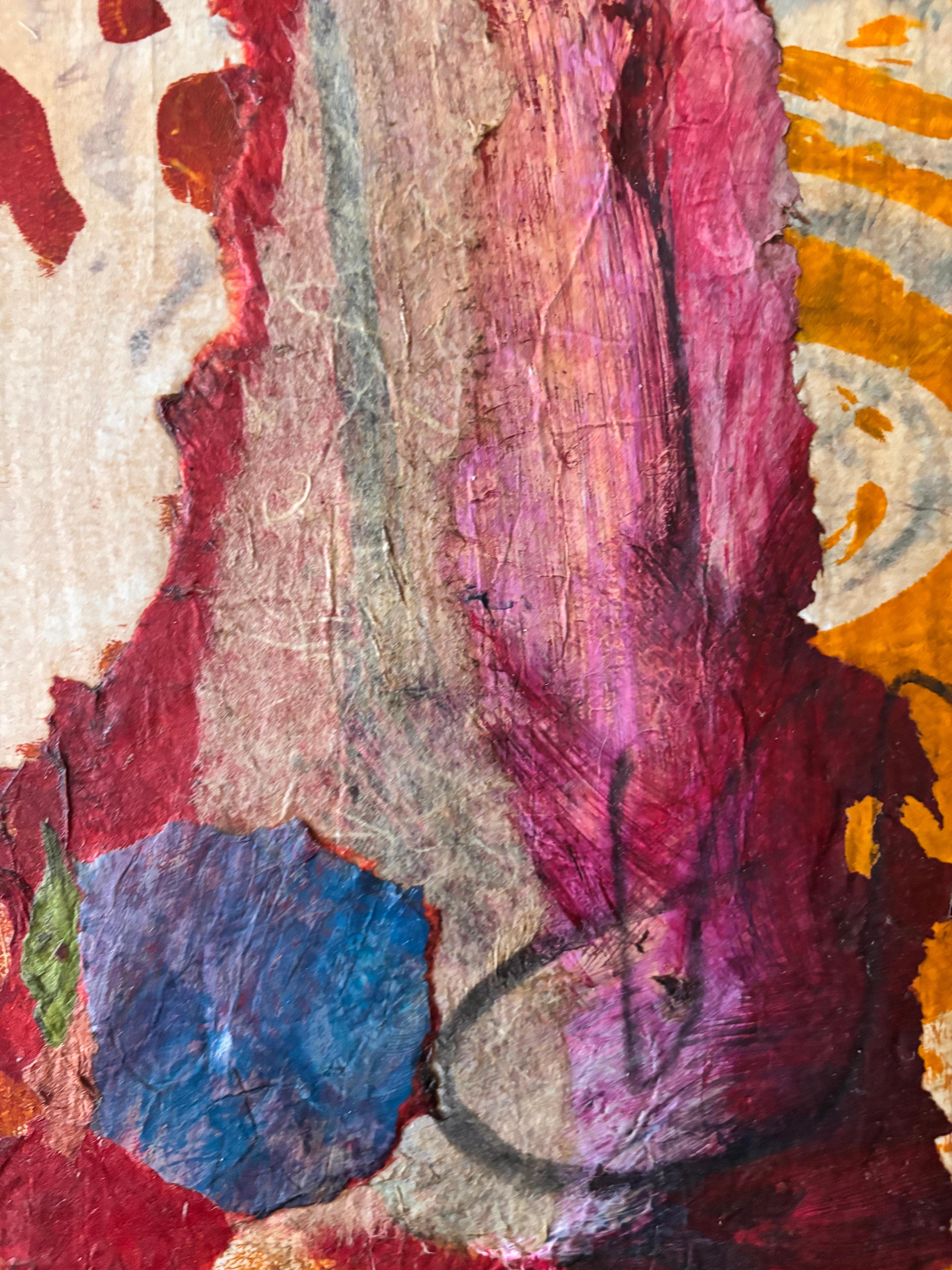 Turm Acrylfarbe auf Holz im Angebot 5