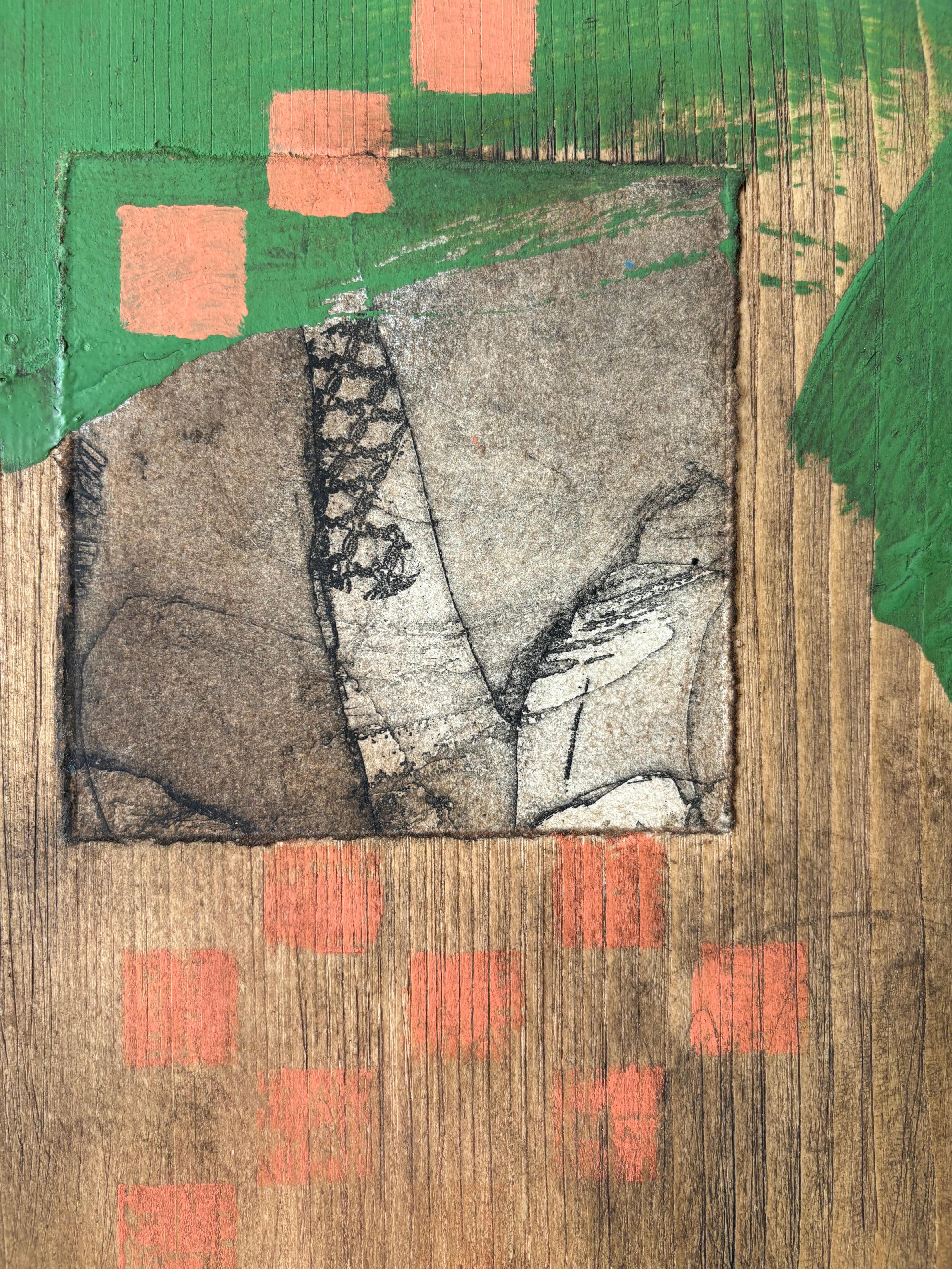 Piccoli pezzi di legno I: Trittico Greene & Greene - Abstract Painting Marrone di Majio