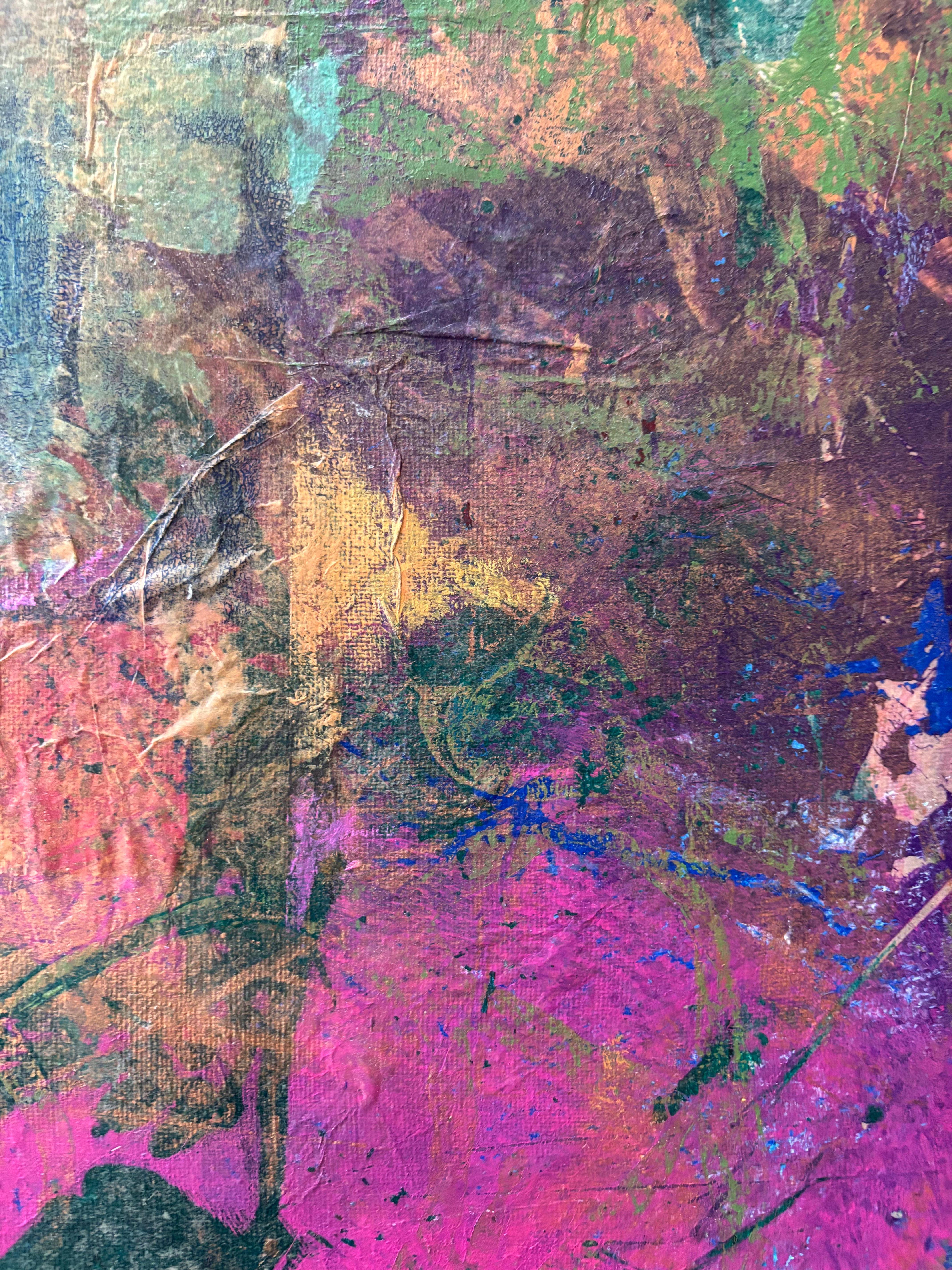 Capsule de temps  Cire froide, monotypes, huile sur toile en vente 2