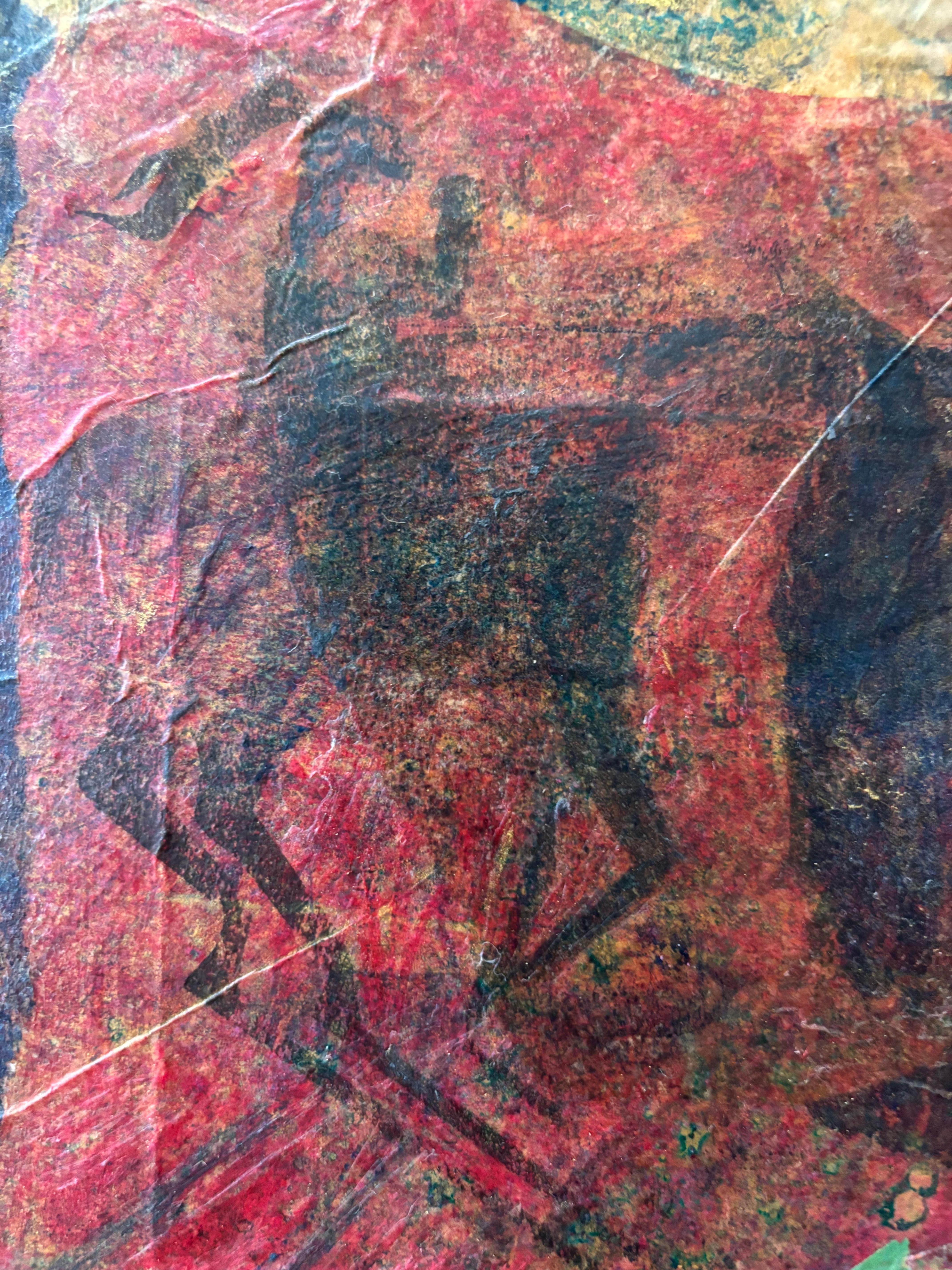 Tyme Generator Cold wax, monoprints, oil stick on canvas - Painting by Majio