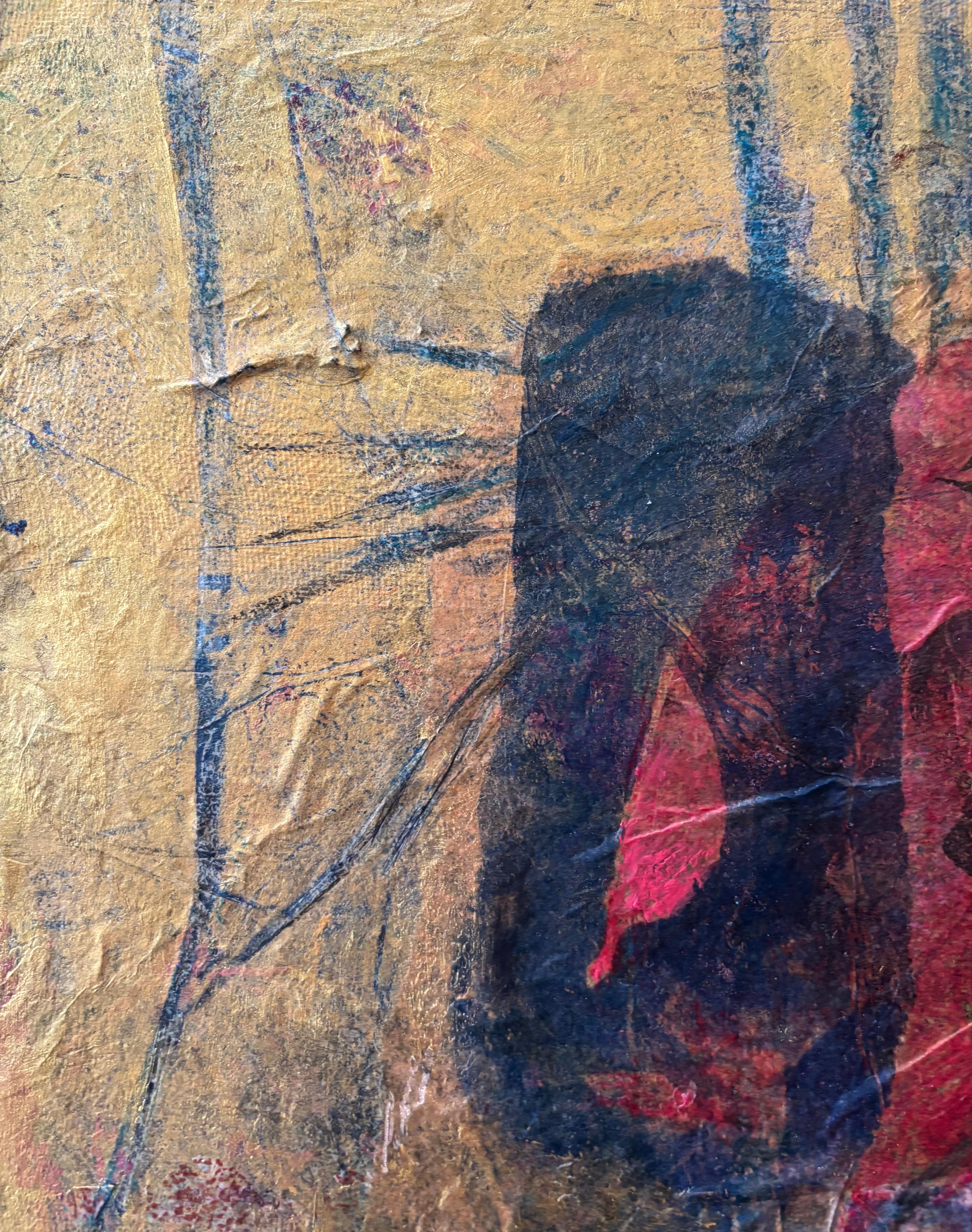 Tyme Generator Cold wax, monoprints, oil stick on canvas - Other Art Style Painting by Majio